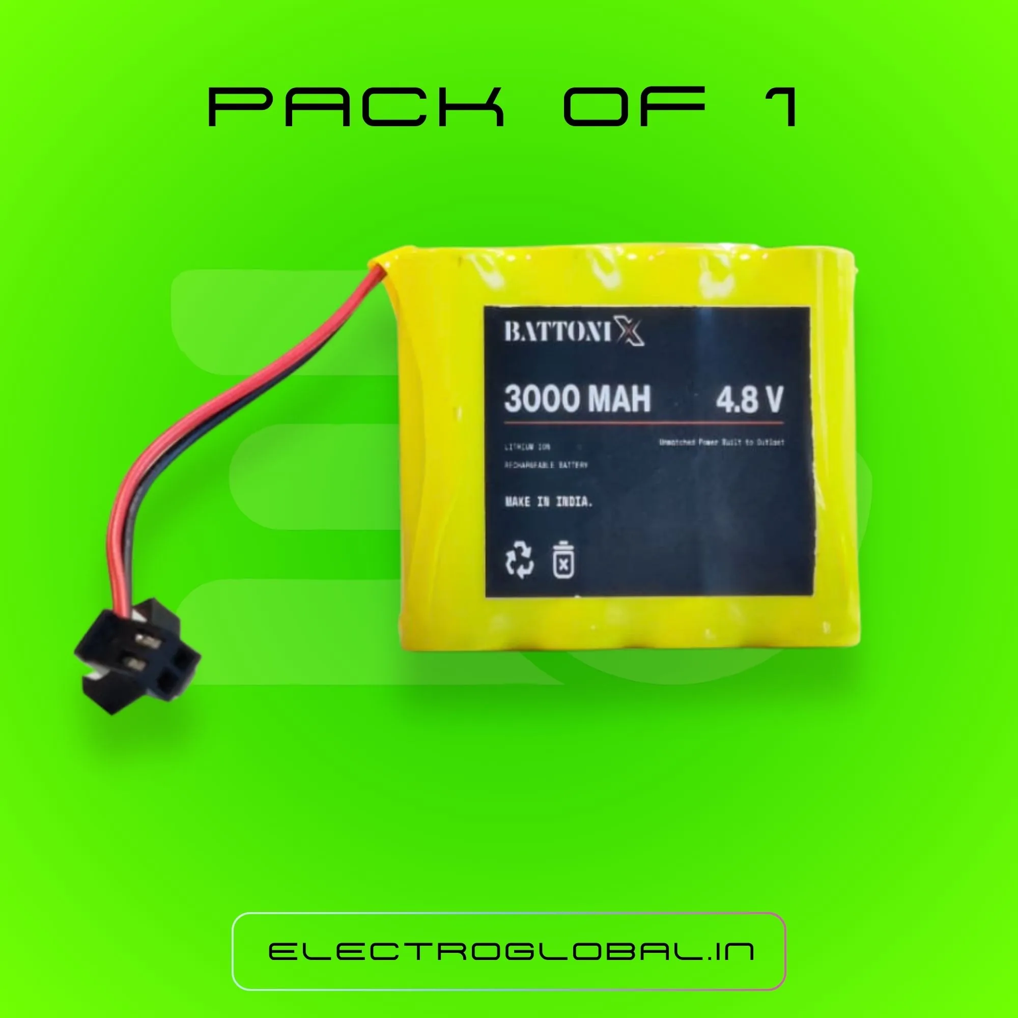 3000mAh Ni-Cd Battery 4.8 V Battery Rechargeable for RC Car, Rechargeable Ni-Cd Battery, Rechargeable AA Battery Lithium (Pack of 1) 3