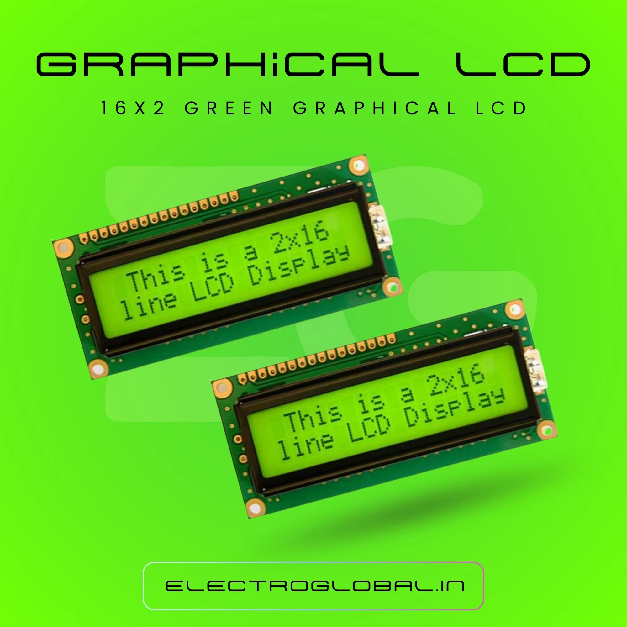 16x2 LCD Display with Green Backlight | LCD Panel, LCD Display 16x2 for Arduino | 16 Character x 2 Line, Easy to Read Text Display alternate