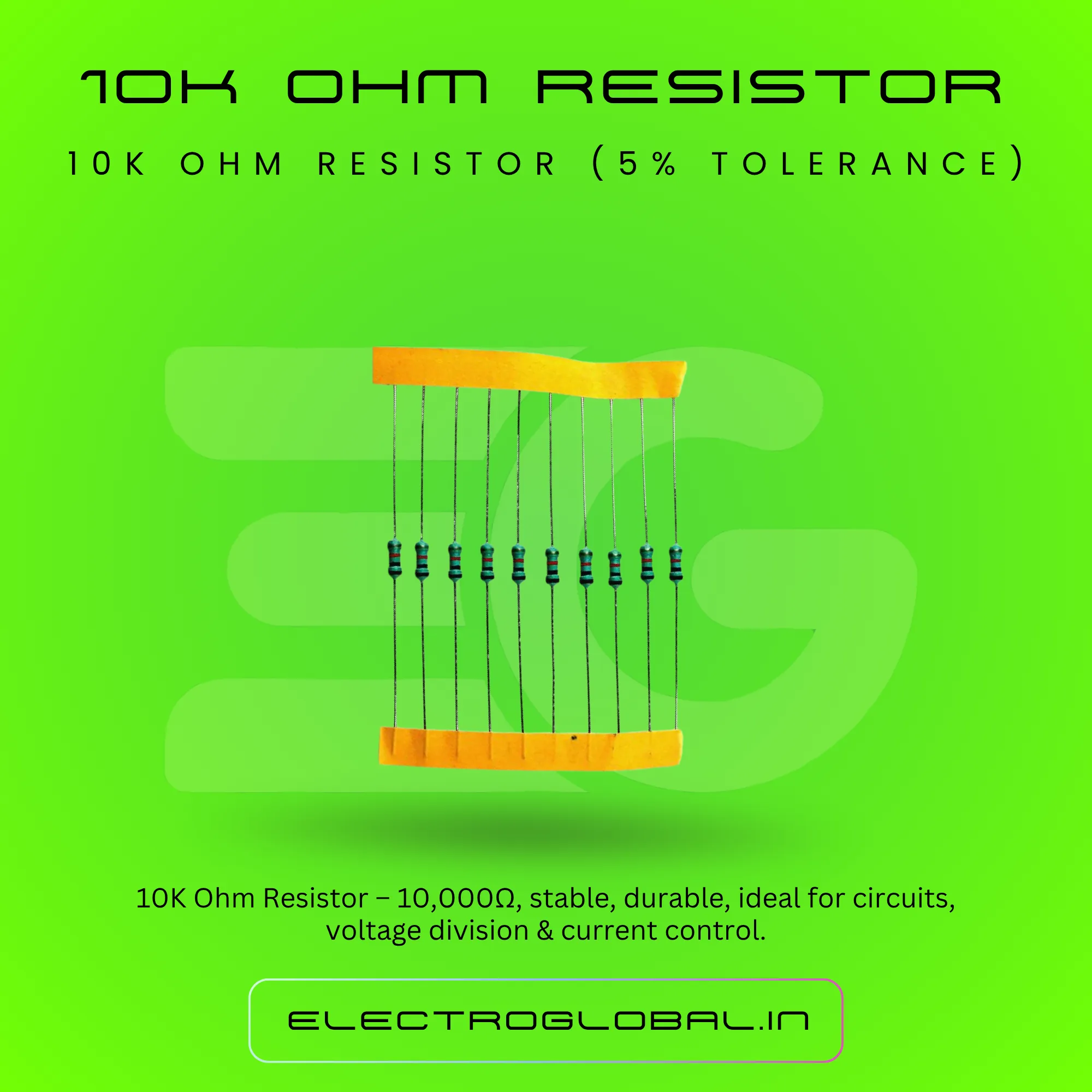 10K Ohm Resistor 1/4W Resistors with (5% Tolerance) – Reliable Component for Hobbyists, Students and DIY Electronics Projects 2