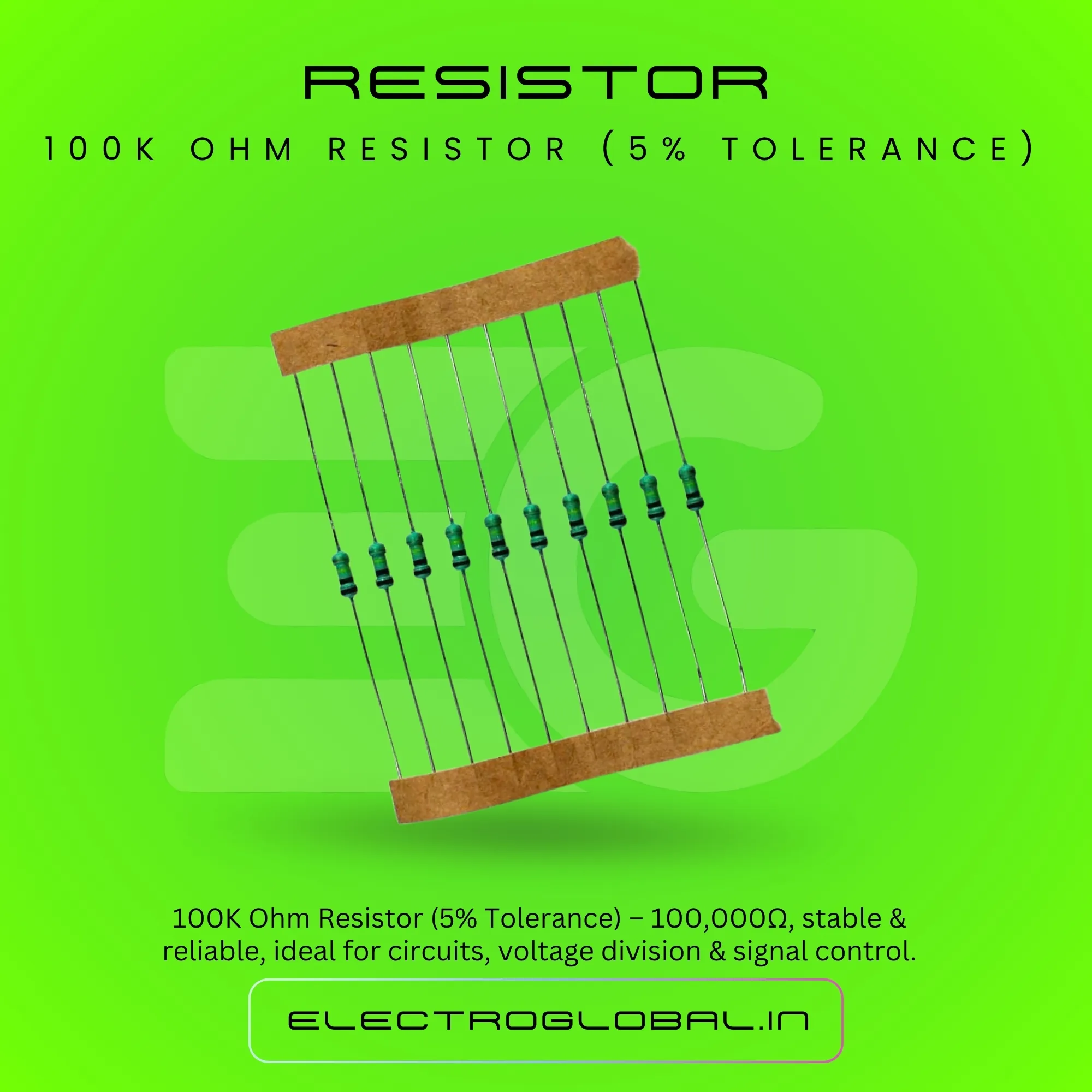 100K Ohm Resistor 1/4W - Essential for Circuit Design alternate