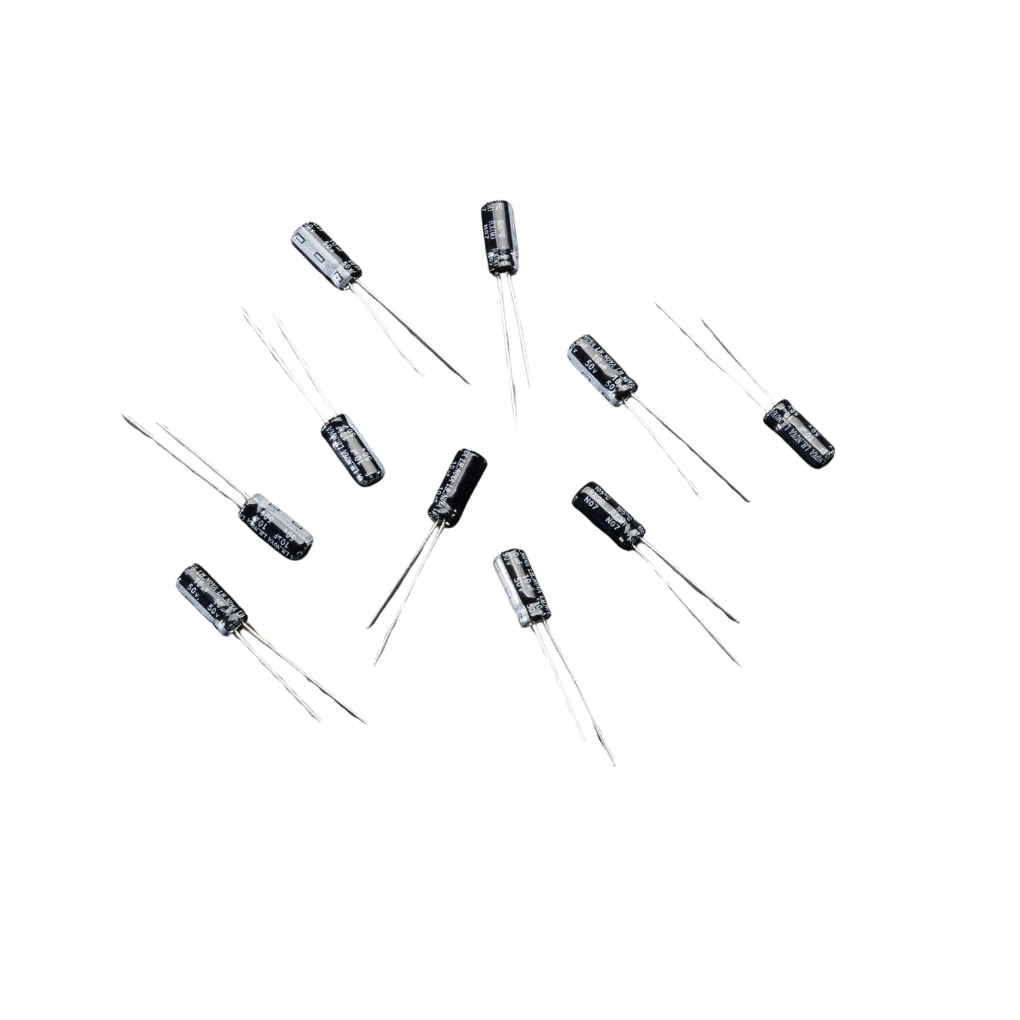 Original 10uF 50V Electrolytic Capacitor for Reliable Filtering in Power Supplies and Audio Circuits, High Quality Component Guaranteed Performance