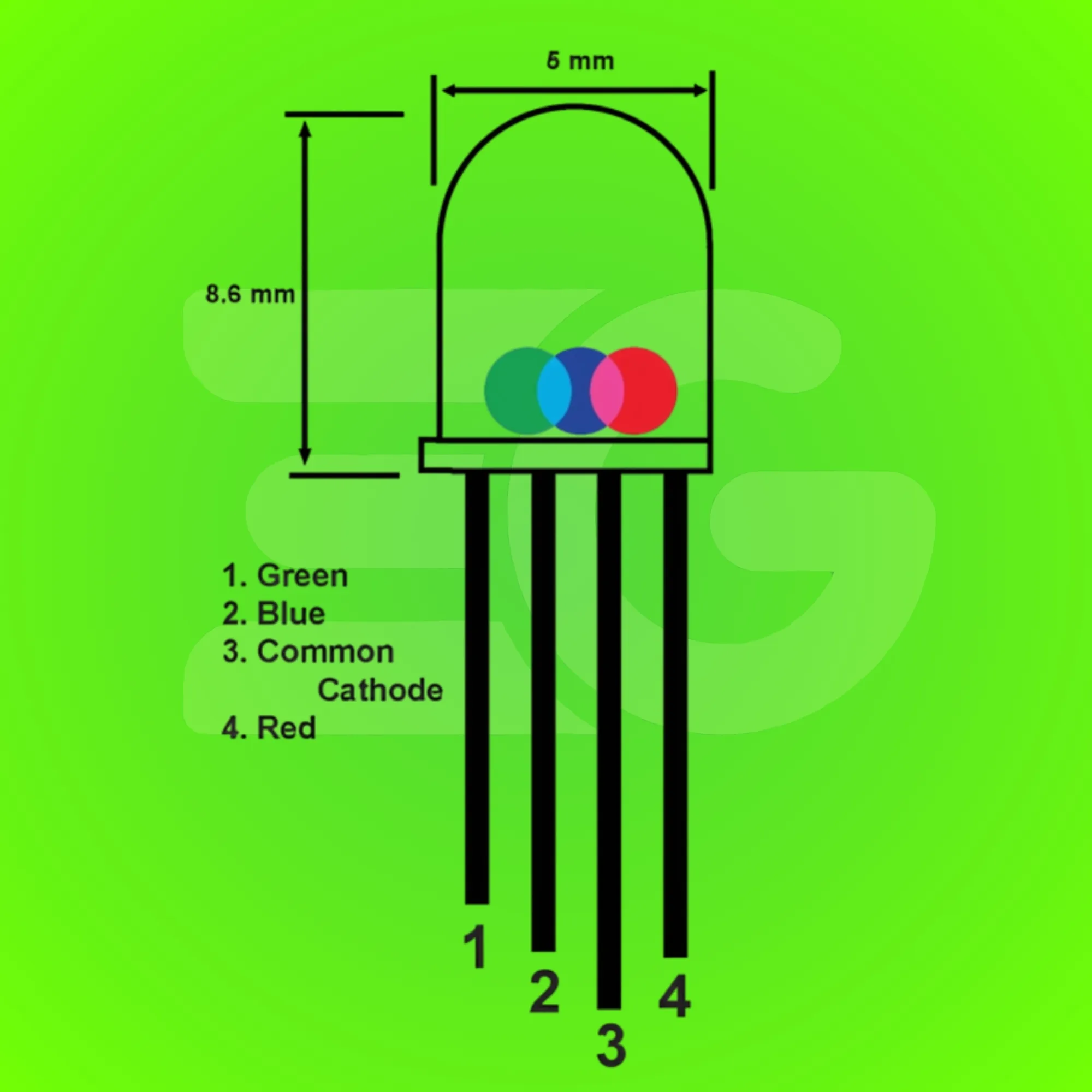 Discover the RGB LED 5mm Common Cathode Multi Colour Bulb - Perfect for DIY Projects, Car Lighting, and Home Decor | Colour Changing LED Light for All Uses 4