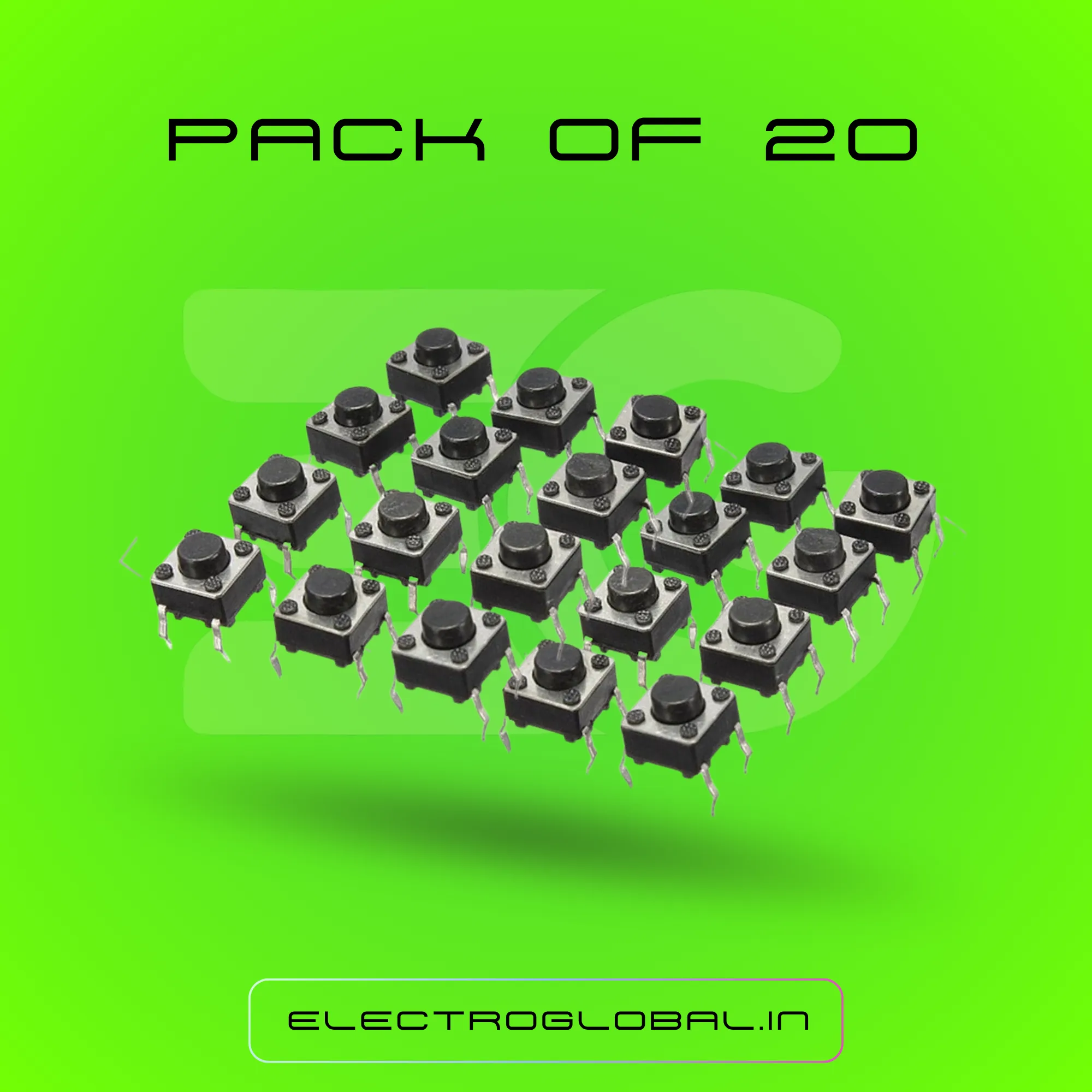 Push Button (4-Pin Tactile Micro Switch) for Electronics Projects, Arduino, Prototyping, Compact Momentary Input, Reliable Click Feedback, PCB Mount 3