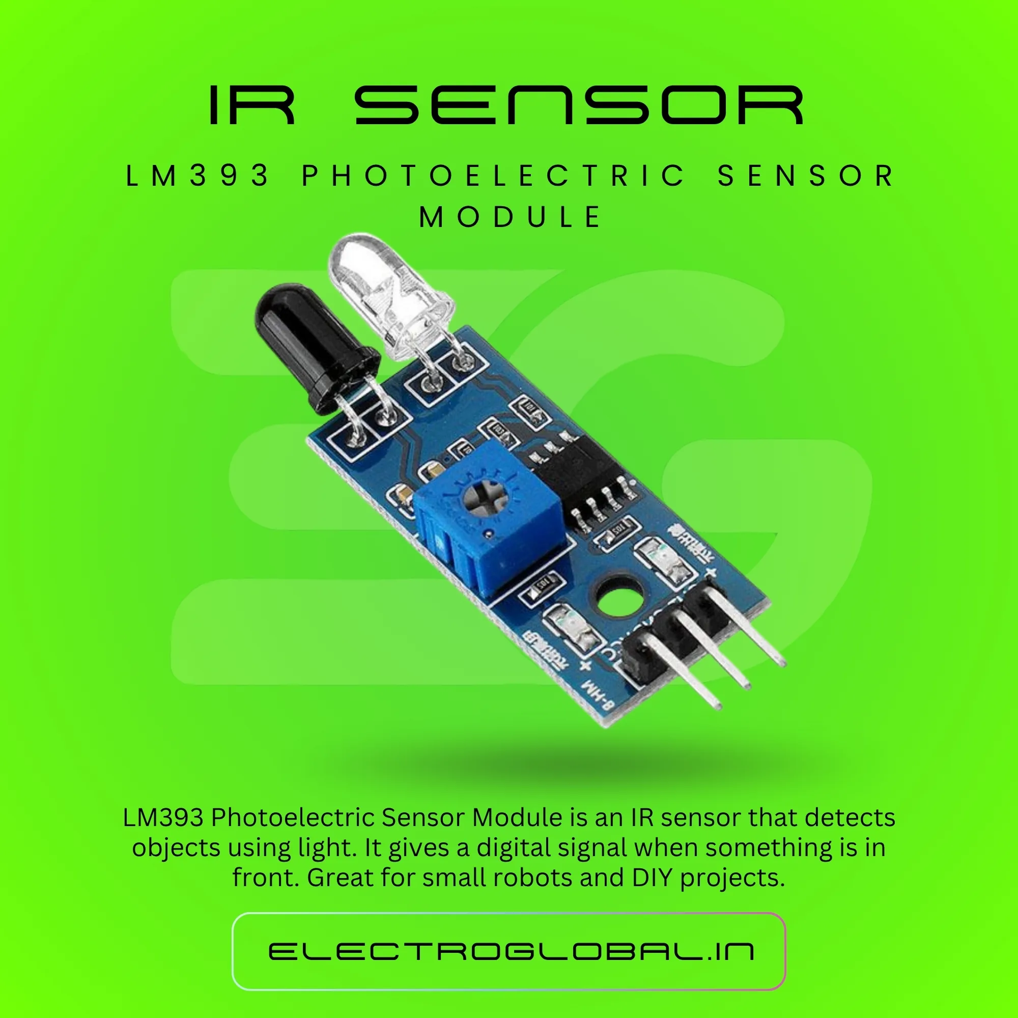 LM393 IR Sensor Module for DIY Electronics Projects, IR Sensor Circuit Diagram, Sensor Lights, Electronic Kit, and Robotics Kit 2