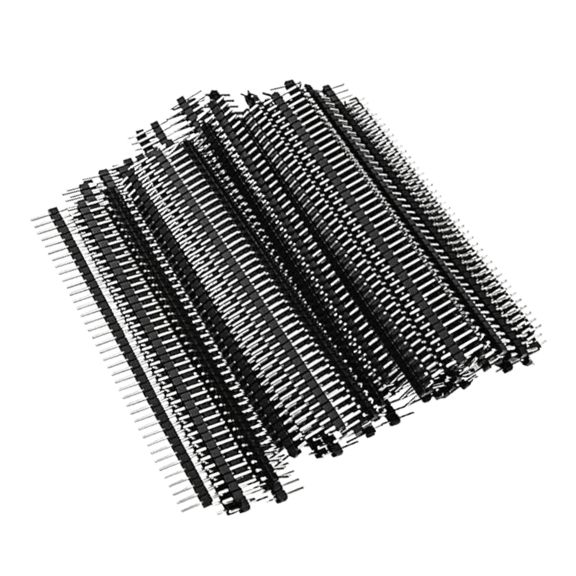 40 Pin 2.54mm Straight Male Header Pins - Single Row Breakaway Pin Header Strip for Arduino, PCB, Breadboard and LED Strip Connections