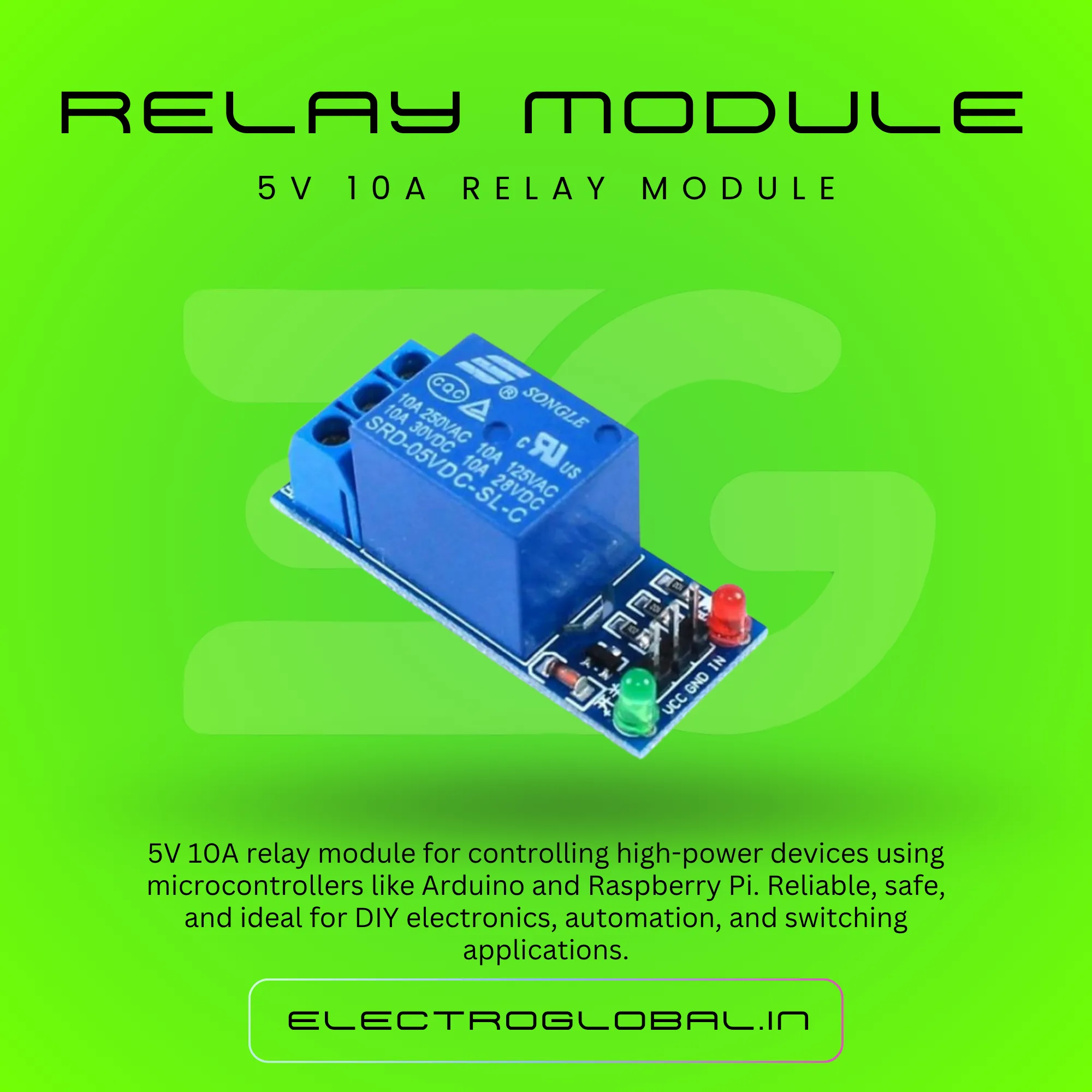5V 10A Relay Module for Arduino - Versatile Control Module 2