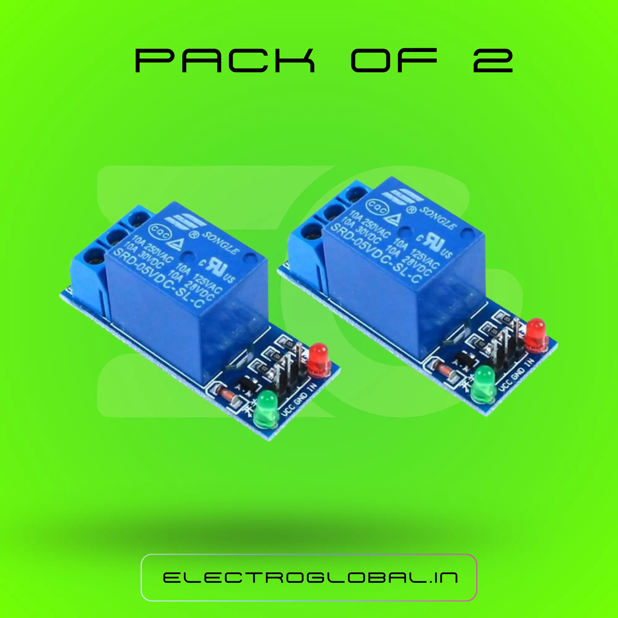 1 Channel Relay Module 5V, Single Channel Relay Board for Arduino, ESP8266 and ESP32 - Electrical Load Control Switch for Automation (Pack of 2) 3