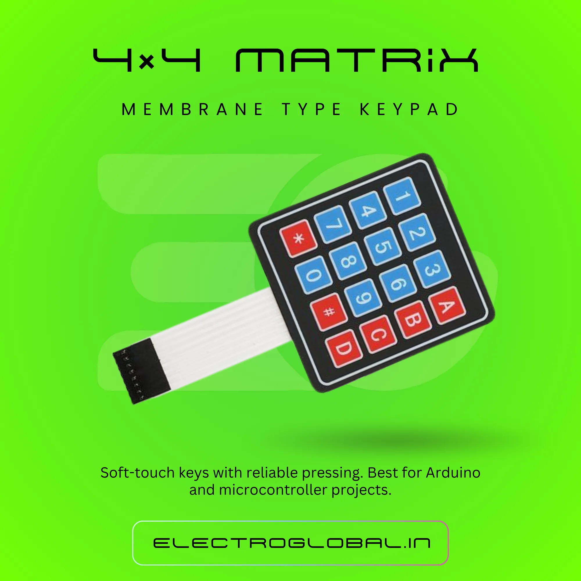 Discover the 4x4 Matrix Membrane Type Keypad for Arduino Kits - Perfect for Robotics Projects and Numeric Input, Enhancing Your Interactive Panel 2
