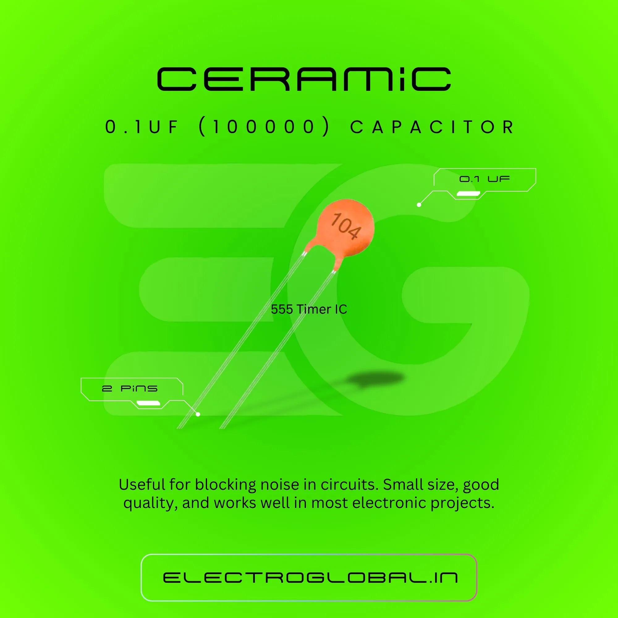 Original 100000 pF (0.1uF) Ceramic Capacitor - Reliable Electronic Component 3