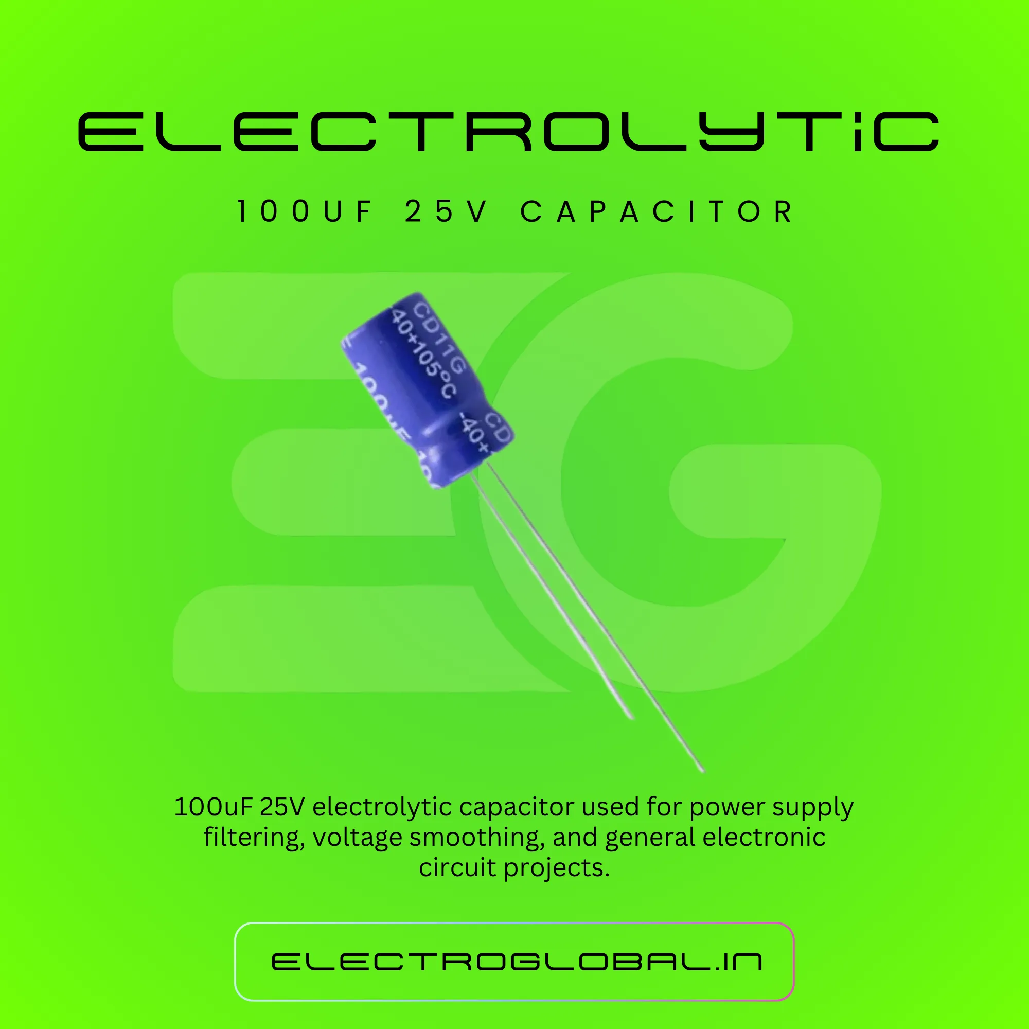 Original 100uF 25V Radial Electrolytic Capacitor for Capacitor Unit, Supporting Charging and Discharging of Capacitor in Amplifiers: What is Capacitor? 2