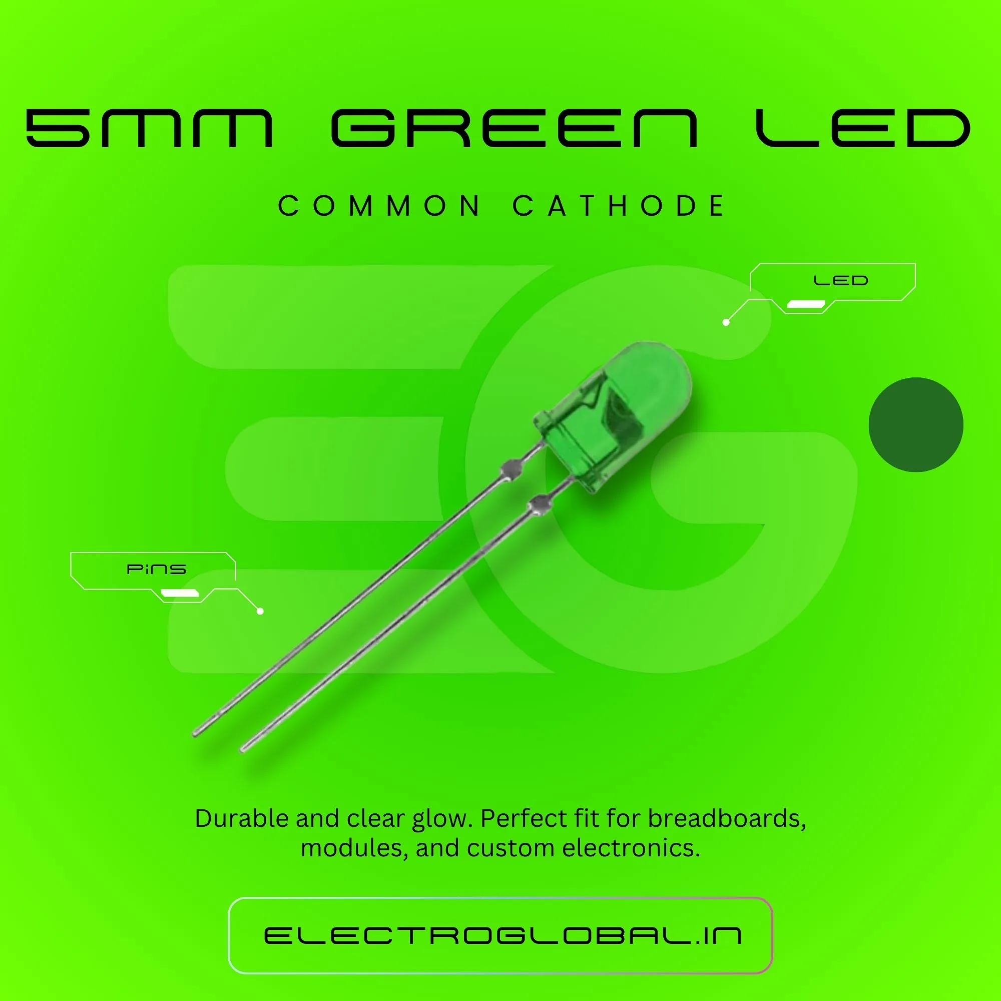 5mm LED Green Color Light - Bright & Versatile Lighting Solution 3