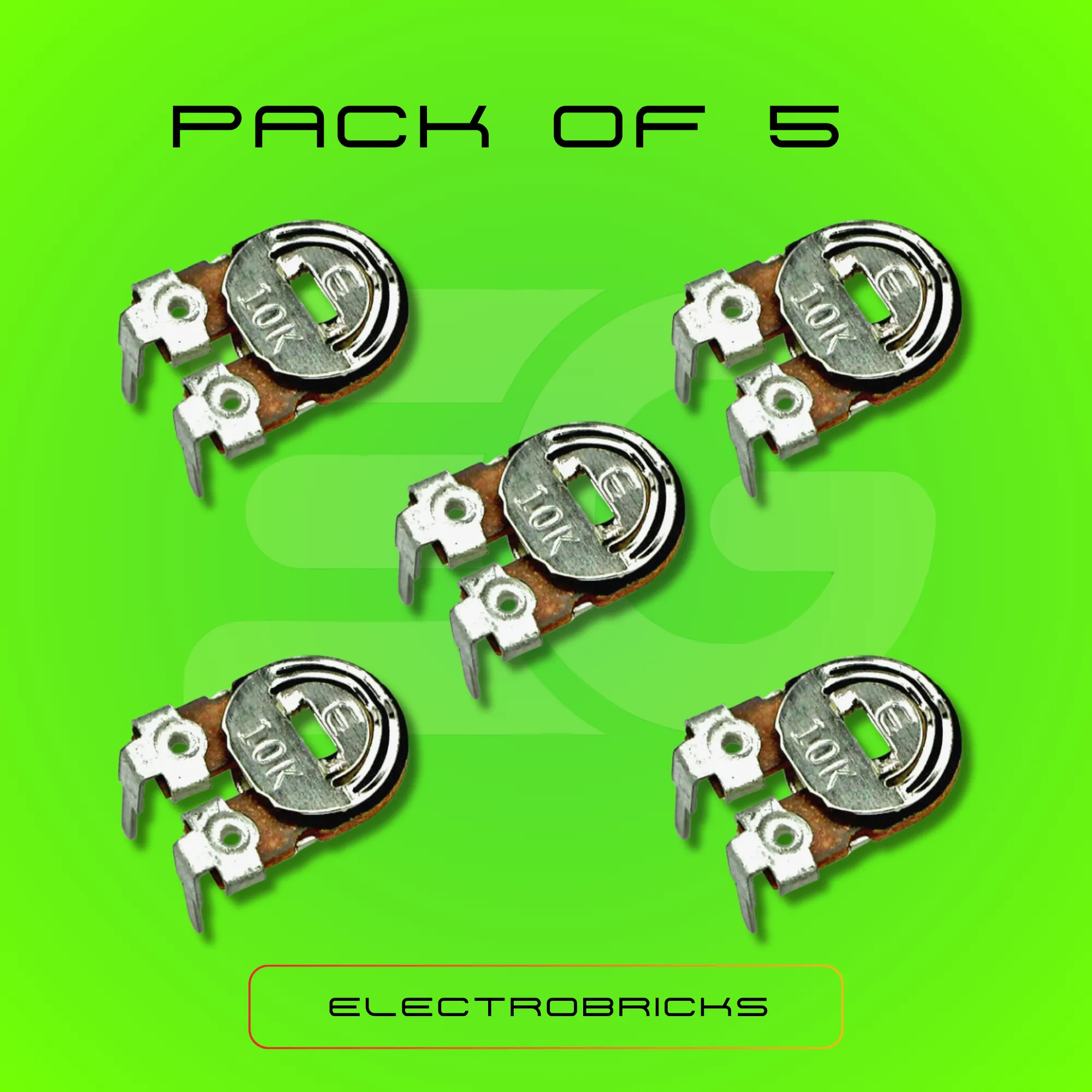 10K Potentiometer with Knob Adjustable Resistor Controller for Variable Voltage and Current | Volume Control LED Brightness Circuit Adjustment (Pack of 5) 3