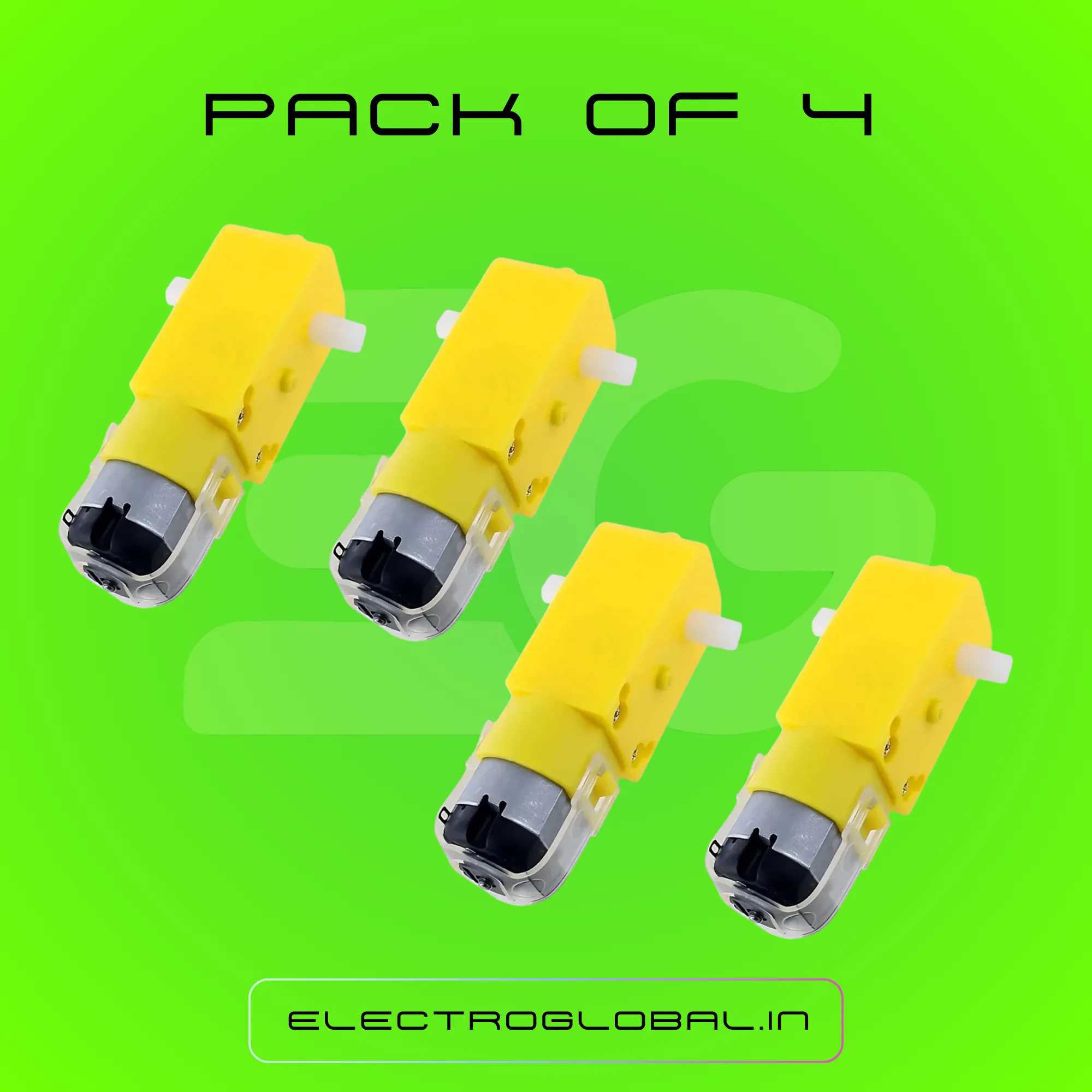 Dual Shaft DC Geared Motor with Gearbox | DC Gear Motor for Robots, Toy Cars and Moving Models | Wheel Motor, Gear Motor, Motor Drive (Pack of 4) 3