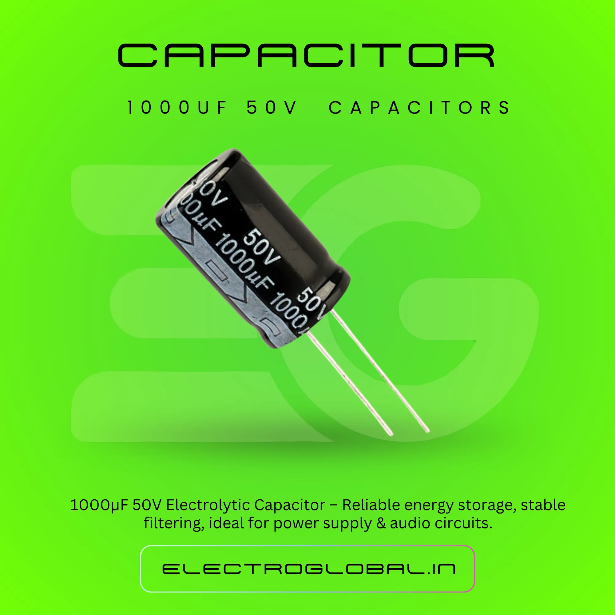 1000uF 50V Electrolytic Capacitor for Reliable Performance 3