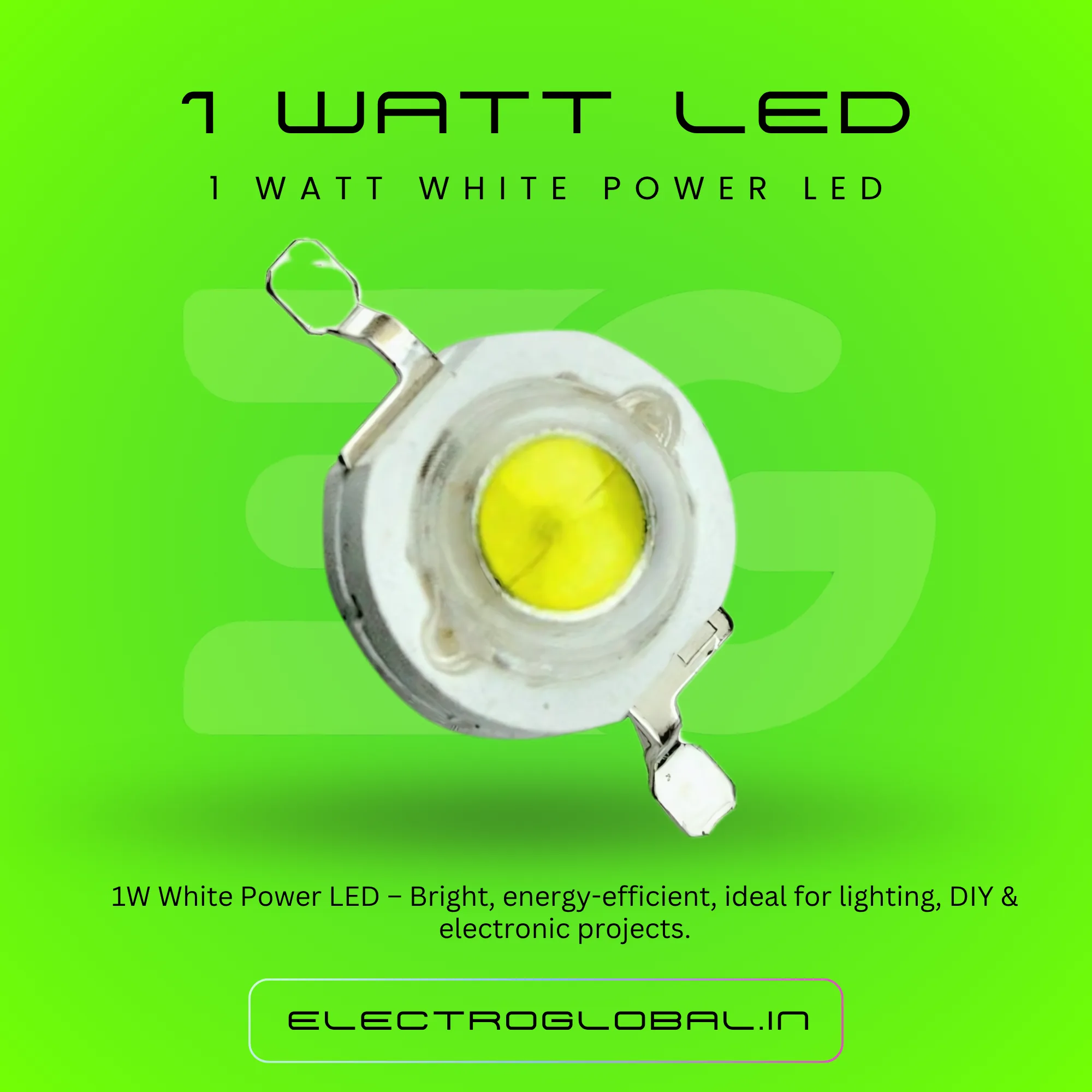 1 Watt White Power LED - Ideal for 1watt led light, led lights, flashlight led torch light, usb led light, dc led light use alternate