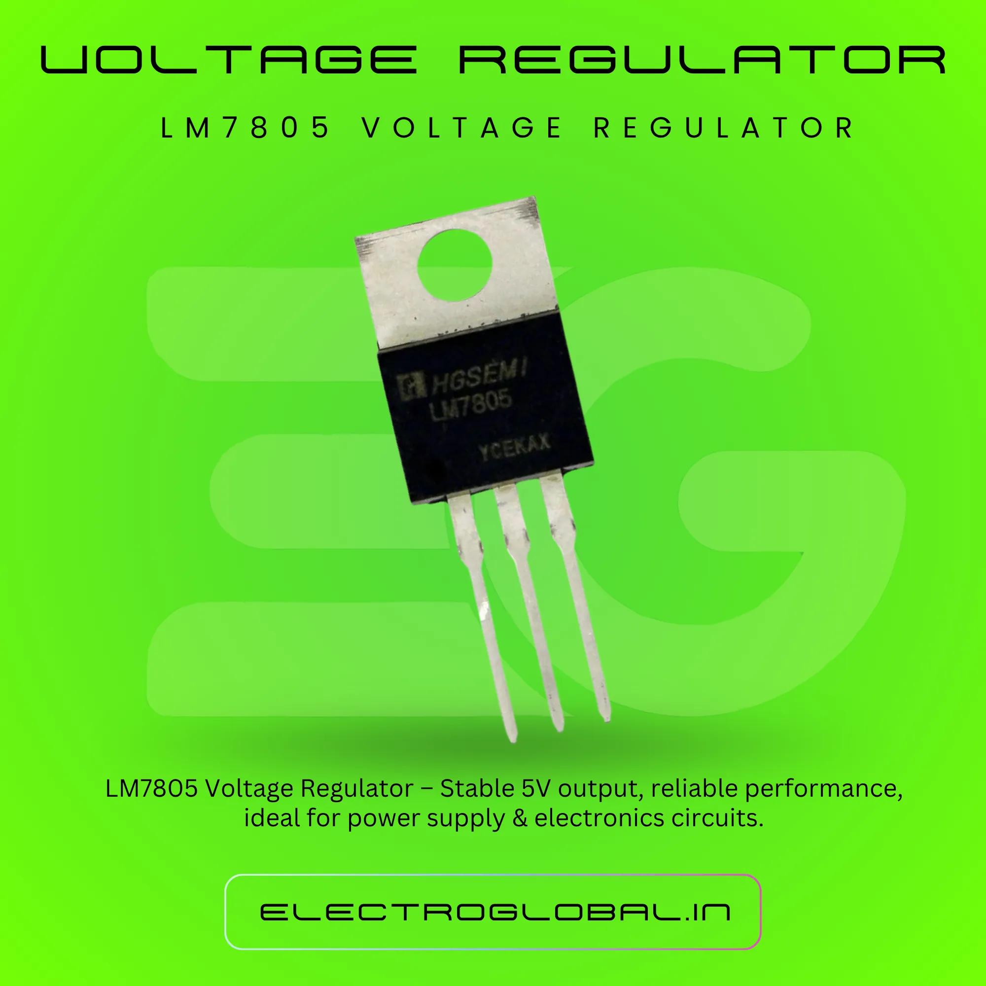 LM7805 Voltage Regulator IC: Reliable DC Voltage Regulator for All Your Electronics Needs - 5V Voltage Regulator Features alternate