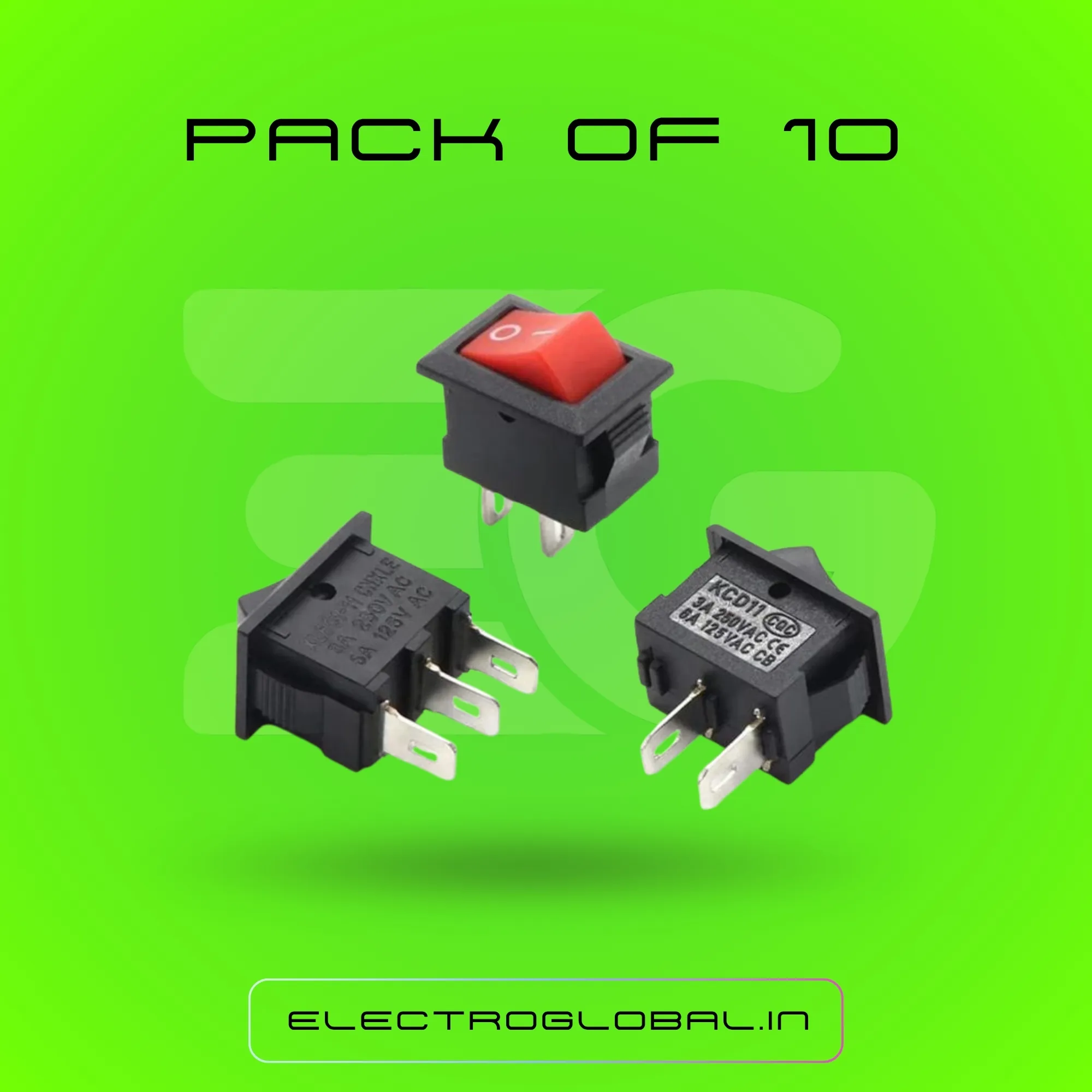 2-Pin SPST ON-OFF Mini Rocker Switch - 2A 250V for mini switch, pushbutton on off switch, on off switch, ac switch, button on off switch 2