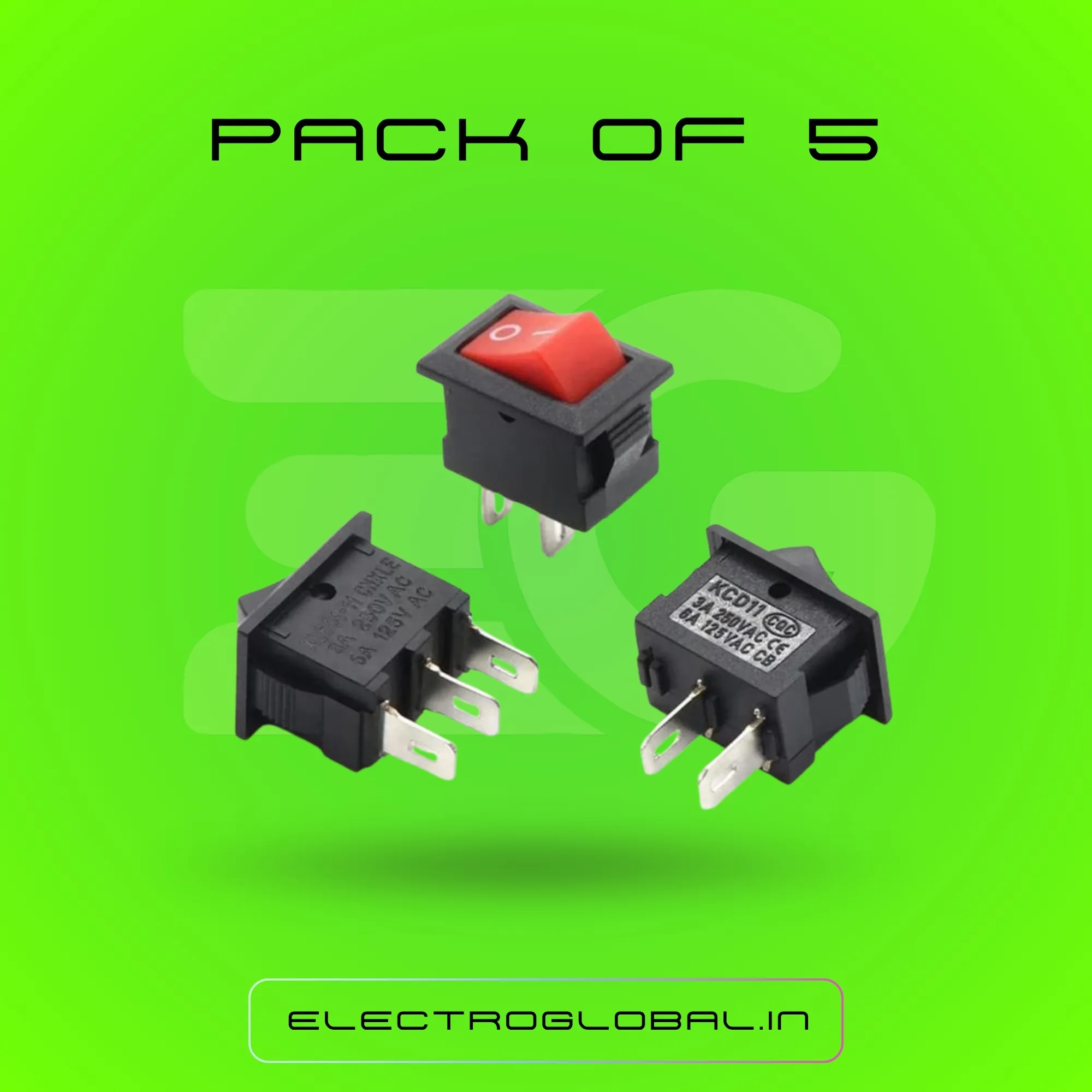2-Pin SPST ON-OFF Mini Rocker Switch - 2A 250V for mini switch, pushbutton on off switch, on off switch, ac switch, button on off switch alternate