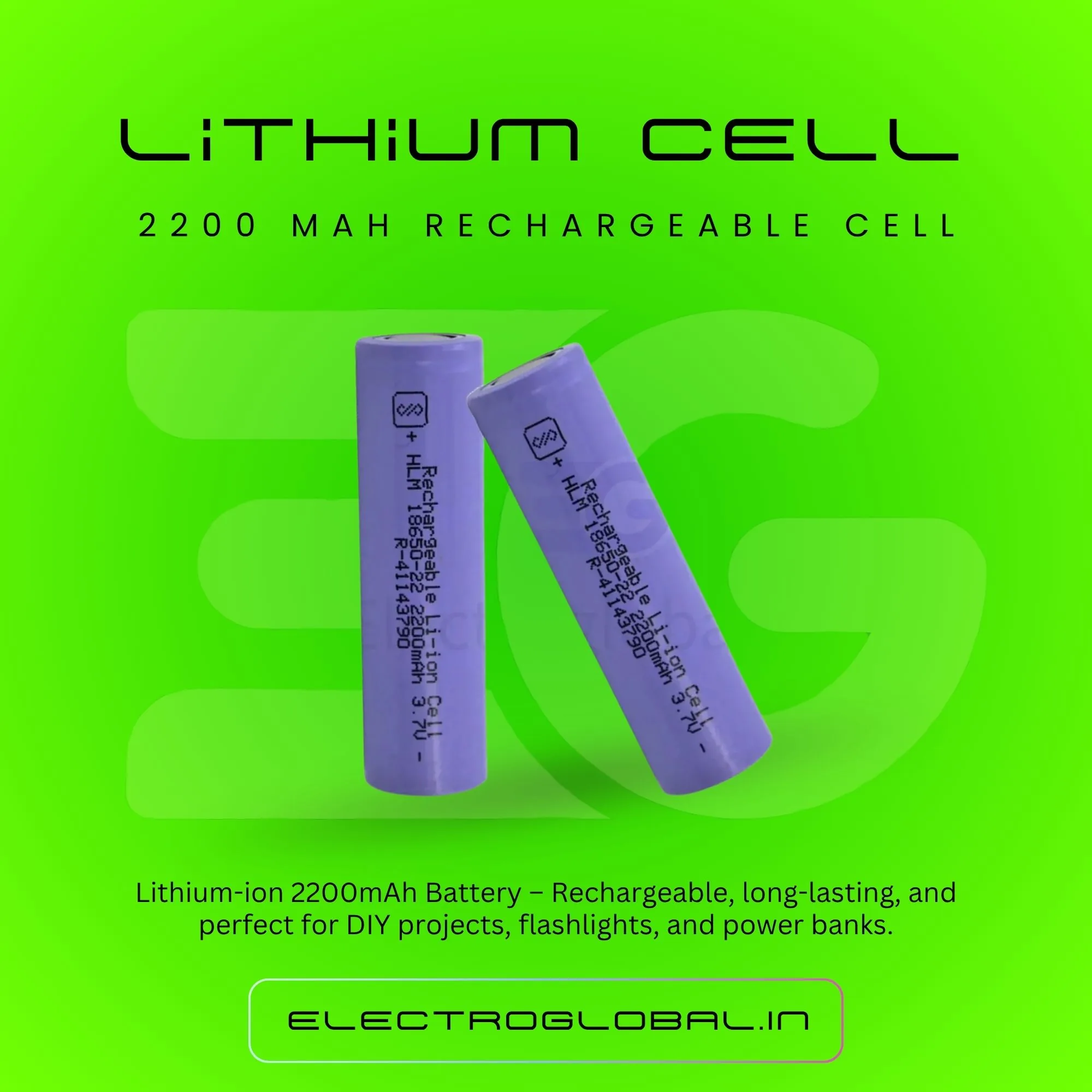 High-Capacity 18650 Li-ion 2200mAh Rechargeable Battery for Electronics 2