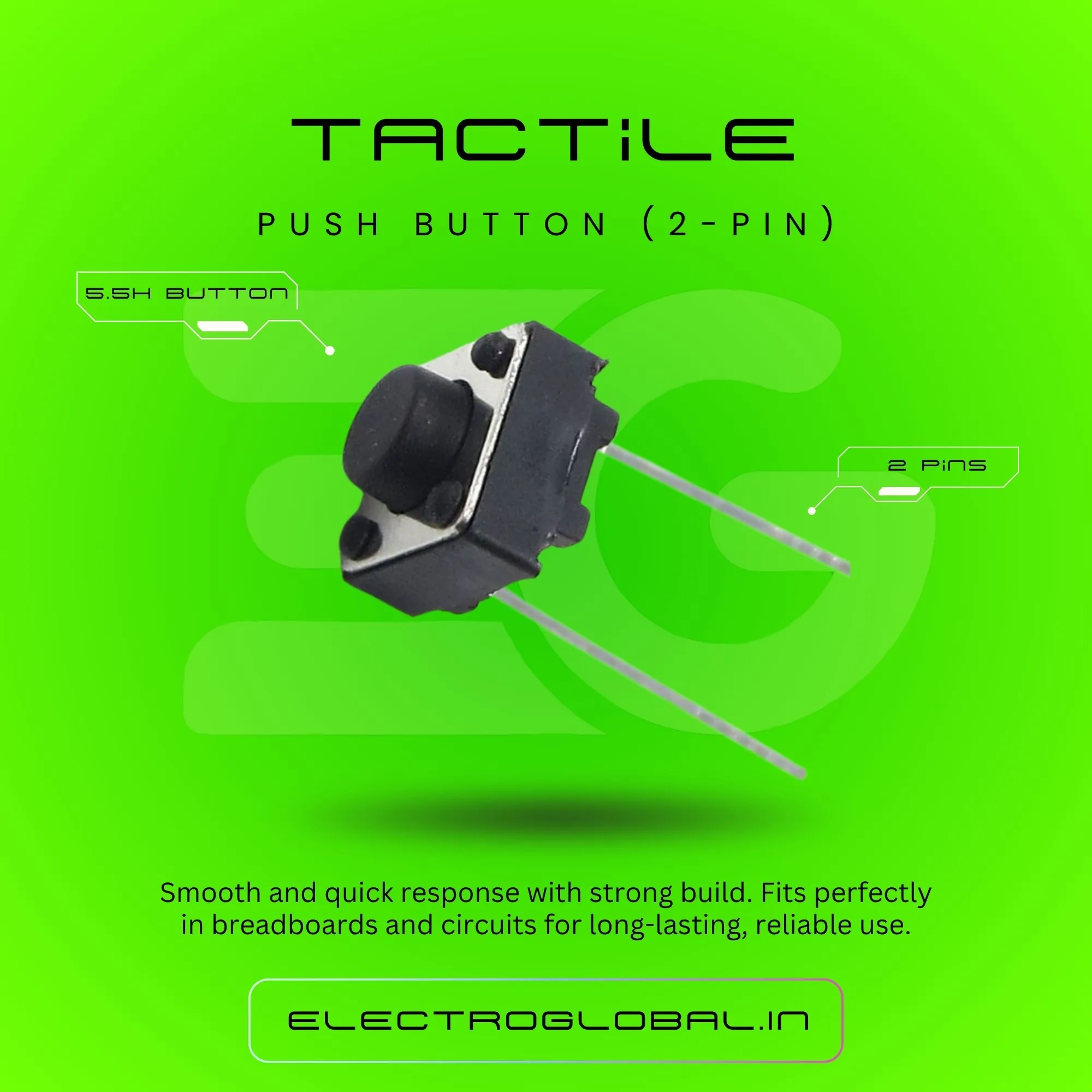Push Button (2 Pin Tactile Micro Switch) for Reliable Control 3