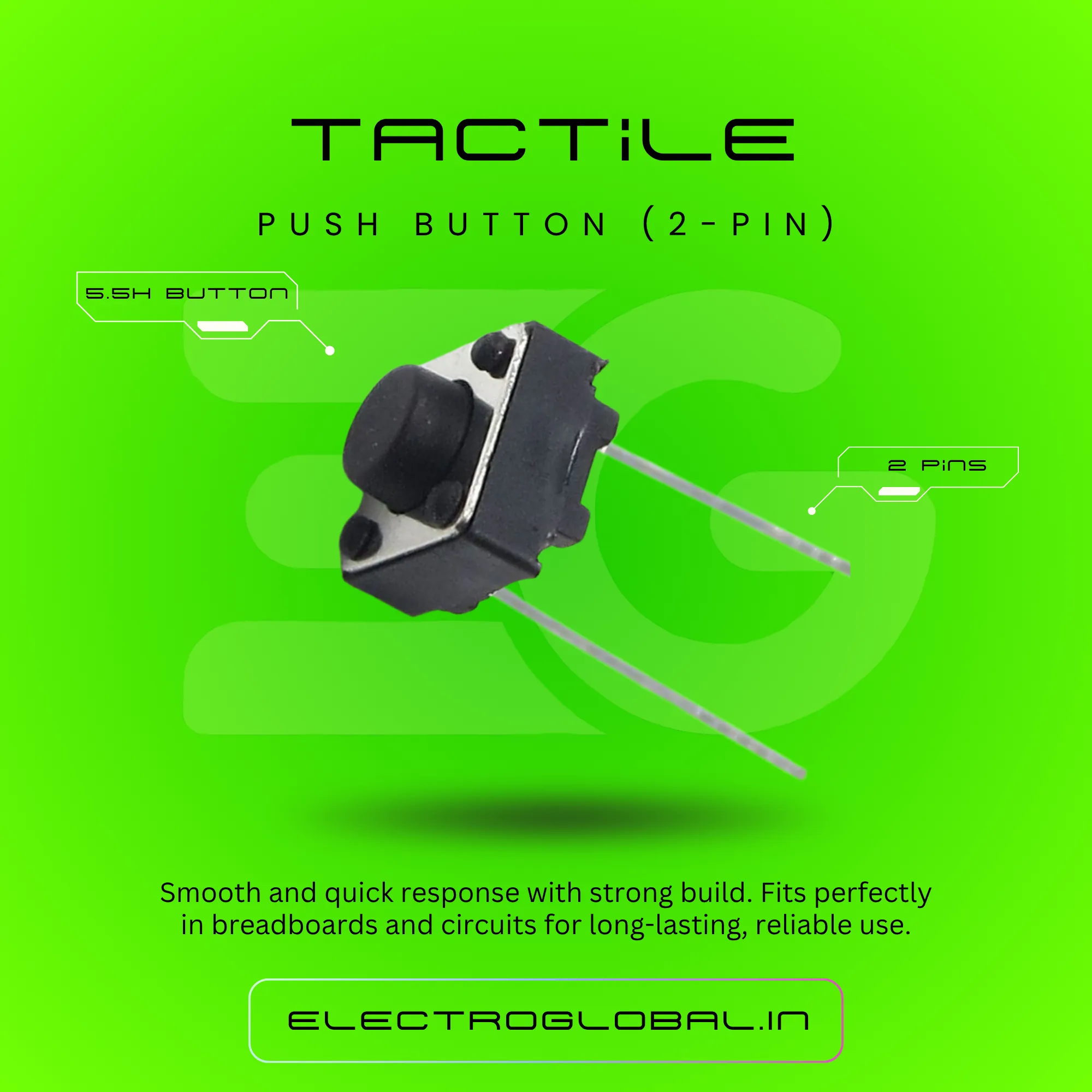 Push Button Switch 2 Pin Tactile Micro Switch for Buttons, Switch, and Push Button Switch Applications 2