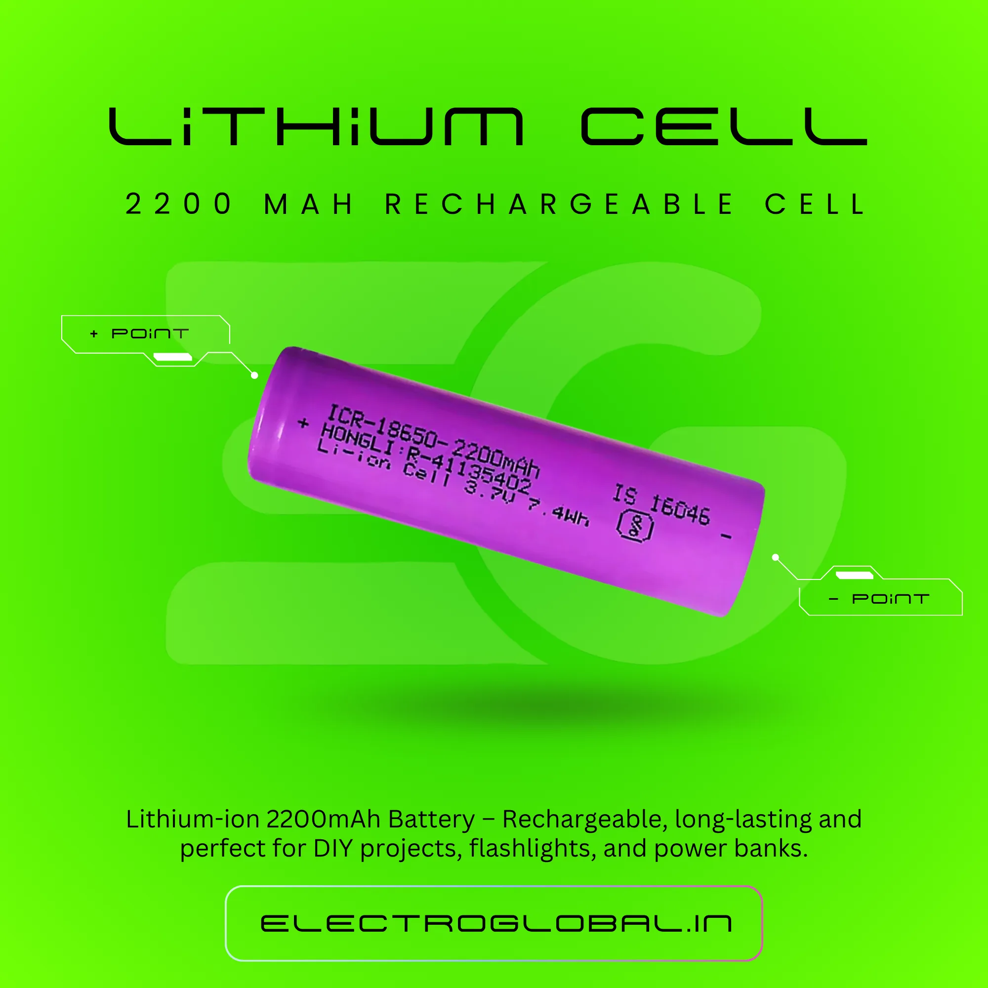 18650 Battery - 1200mAh Battery Cell for RC Car Battery 3.7V, 3.7 V Li Ion Battery - Rechargeable 18650 Lithium Ion Battery alternate