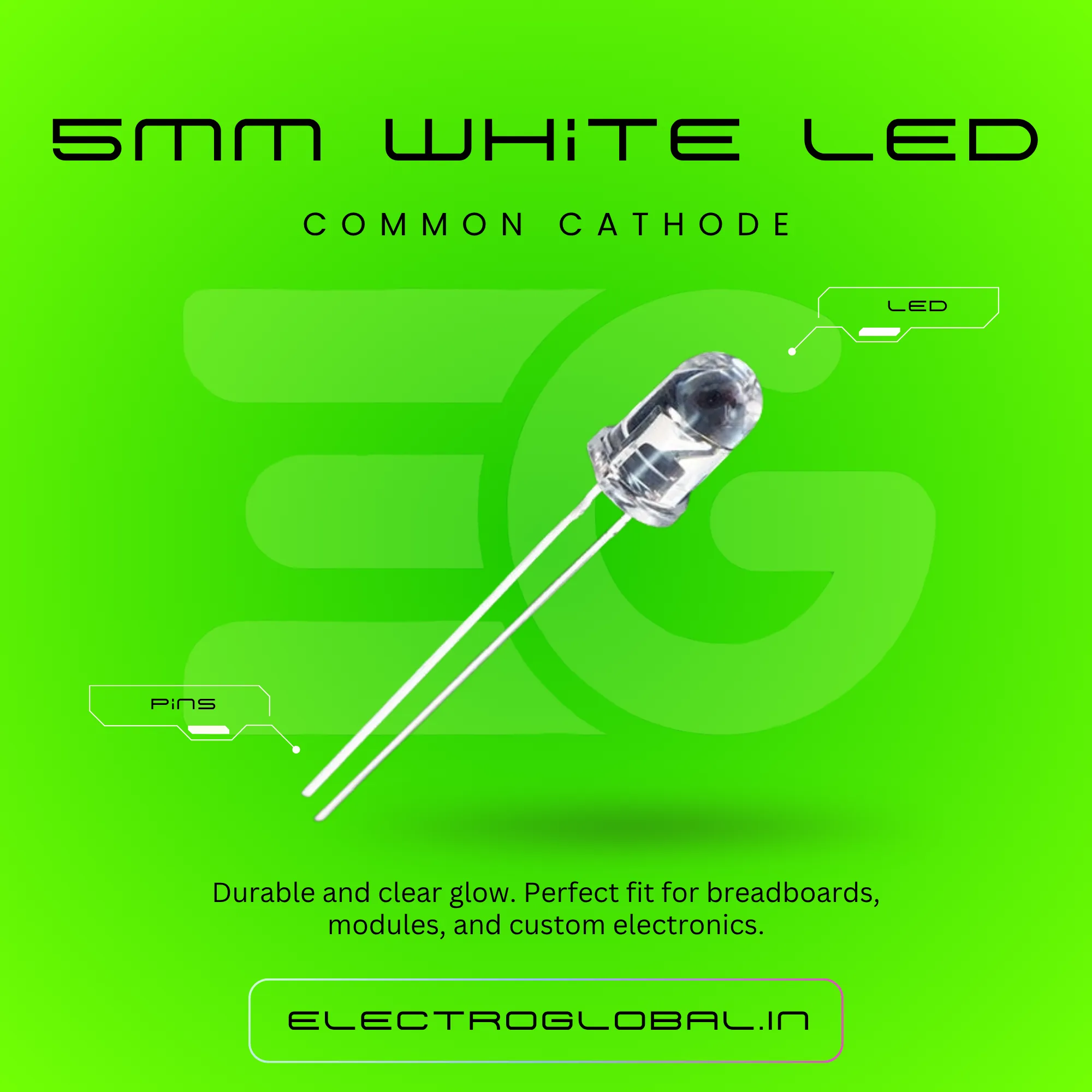 High-Quality 5mm LED White Color: 5mm LED Light, White LED Light Bulbs, White LED Light, and 5mm LED Light for Your Projects 2