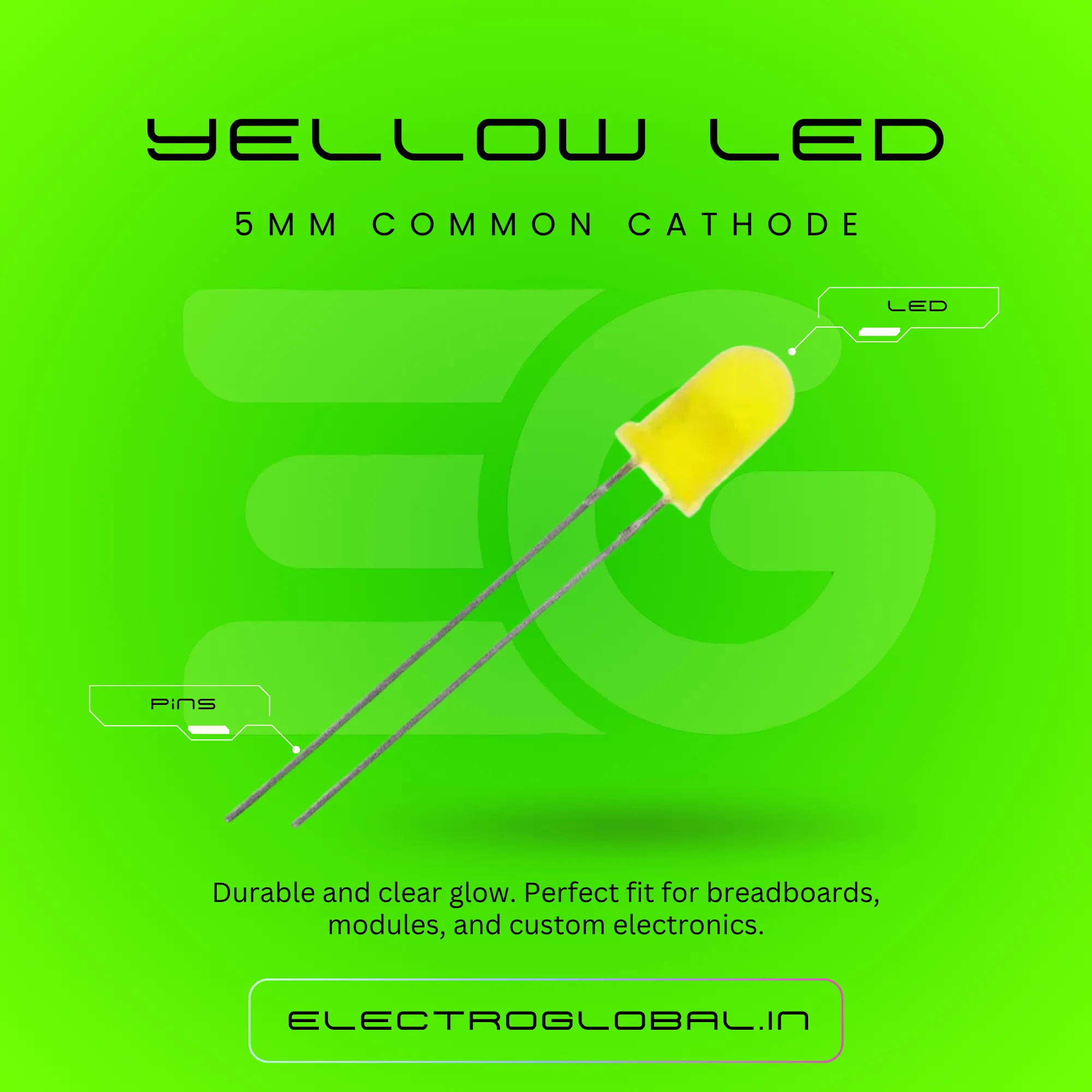 5mm LED Yellow Color for Bright Yellow LED Light Bulb, LED Yellow, Yellow LED Bulb, and Yellow LED Lamp 2