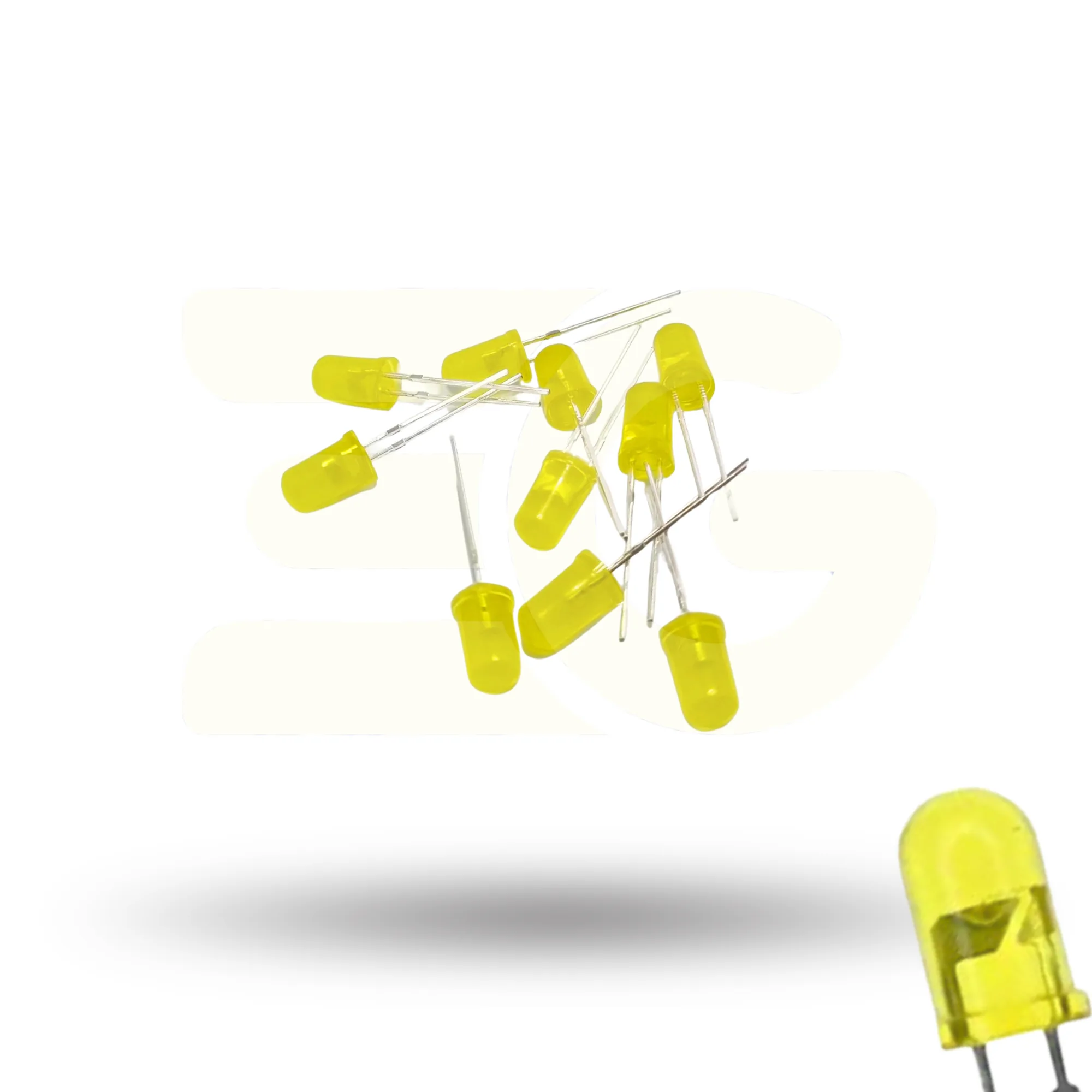 5mm Yellow LED Light Bulb | Bright Yellow LED, LED Yellow, Yellow LED Bulb, Yellow LED Light Bulb | Used for Indicators, Panel Lights, Toys and Small Circuits (Pack of 10) 4