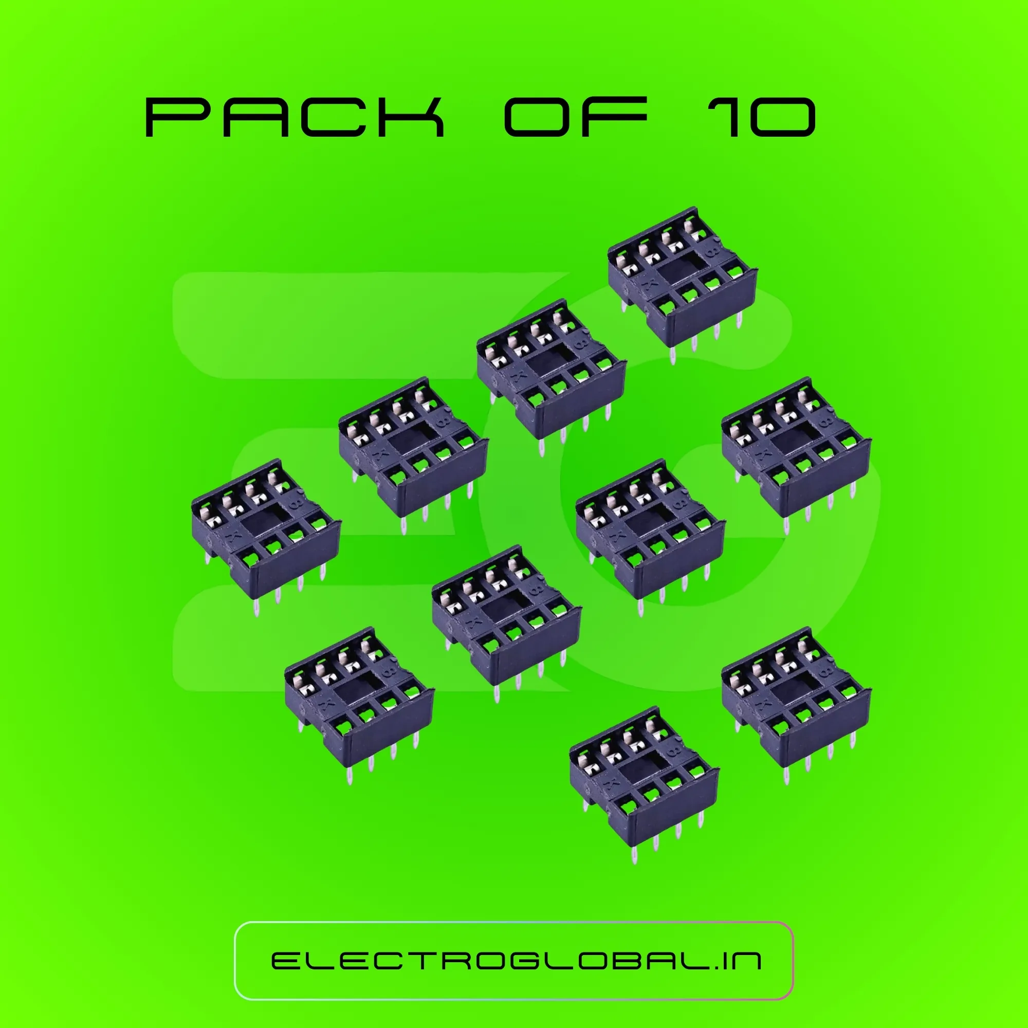 Reliable 8 Pin DIP IC Base Socket for PCB Mount with 8mm Socket, Compatible with 8 Pin Connector and IC Kit, PCB Mount Connector 3