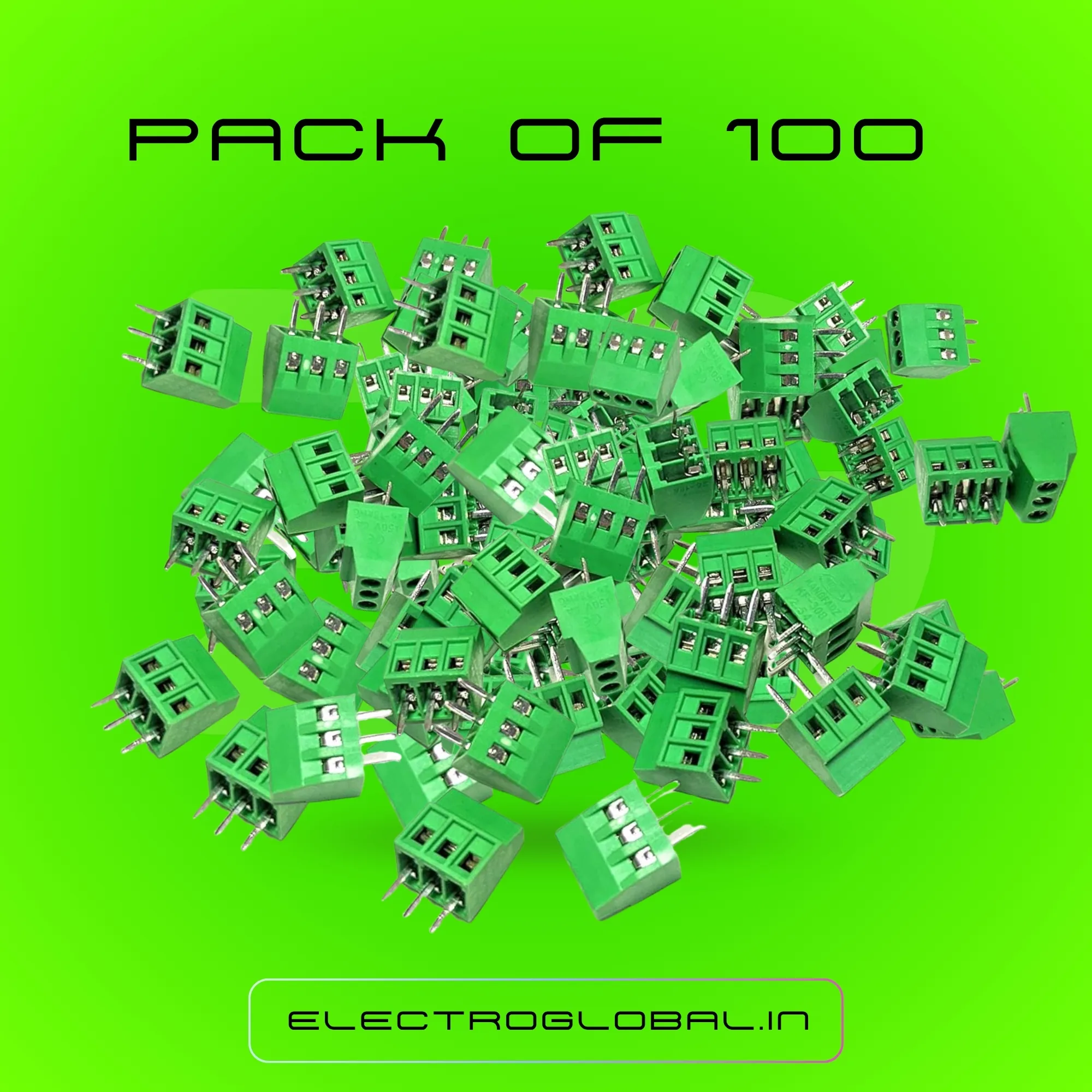 3 Pin PCB Mount Terminal Block - Wire Connector for PCB Screw Terminal, Electrical Wire Connectors 3
