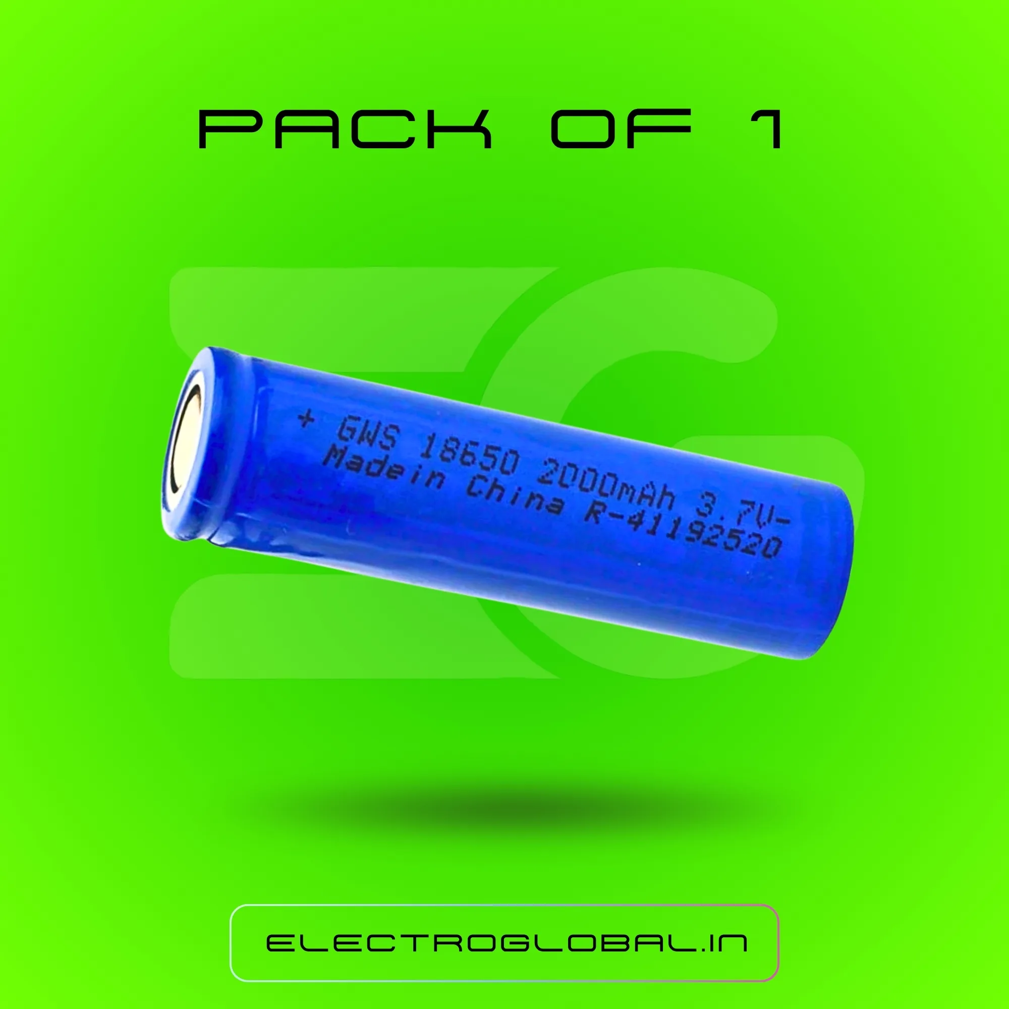 2000mah 3.7v 18650 li-ion lithium rechargeable cell battery for 18650 battery 3.7v, 3.7 volt battery, lithium ion battery, lithium battery cell (Pack of 1) 3