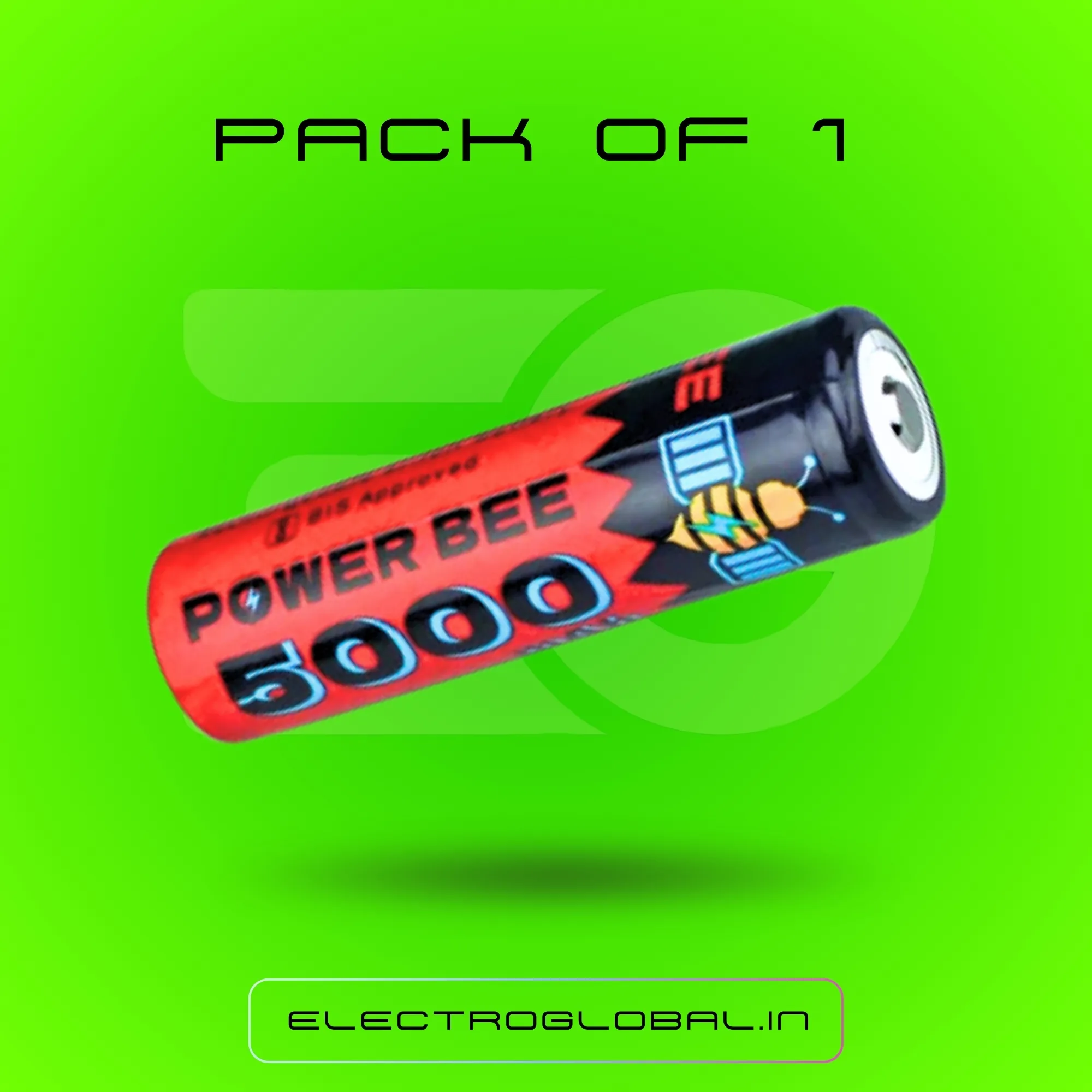 18650 Battery 5000mAh 3.7V Rechargeable Lithium Ion Battery Cell | 3.7 Volt Rechargeable Battery, Rechargeable Batteries | For Battery Packs, Power Banks and Torches (Pack of 1) 3