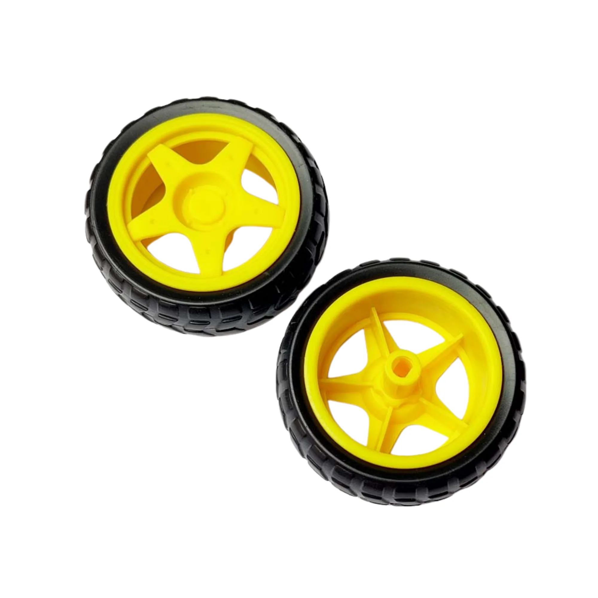 65mm Robot Wheel for DC Motor - Bo Motor Wheel Mini Tyre and Toy Car Tyre for Robotics and DIY Projects