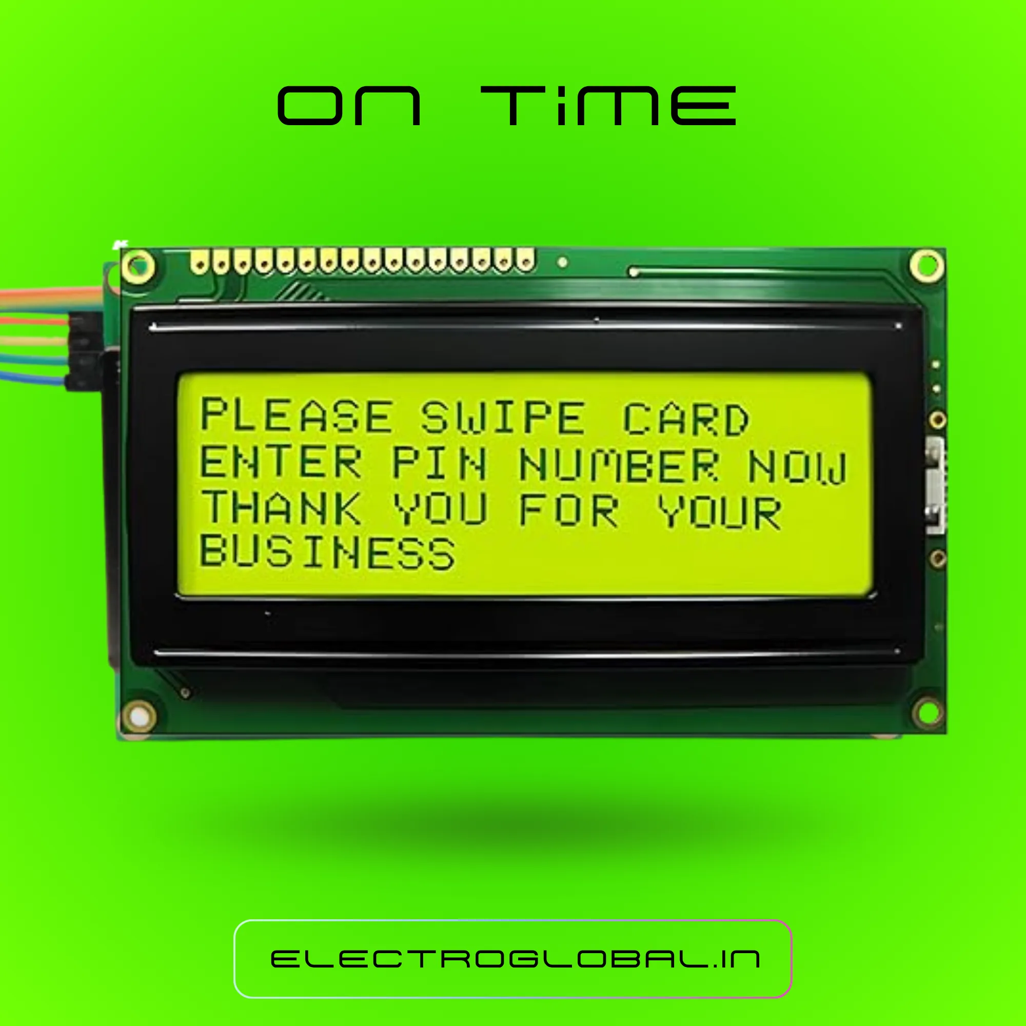 2004A - 20x4 LCD Display Module for Arduino, Green Screen LCD Display, Compatible with 20x4 LCD Display Module 3