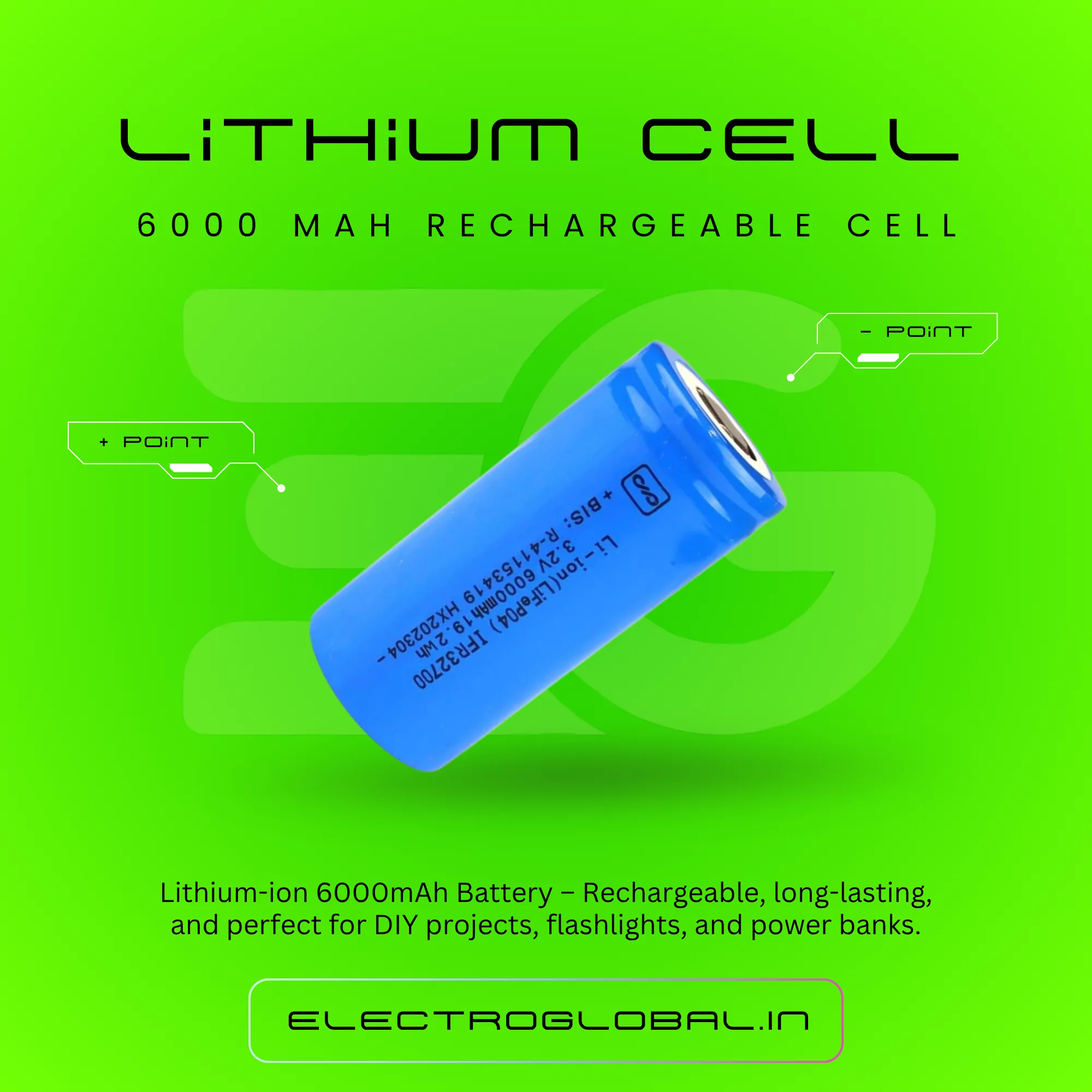 32700 Battery - 32700 LiFePO4 Battery 3.2V 6000mAh Lithium Battery Cell for Lithium Ion Battery & LiFePO4 Cell 2