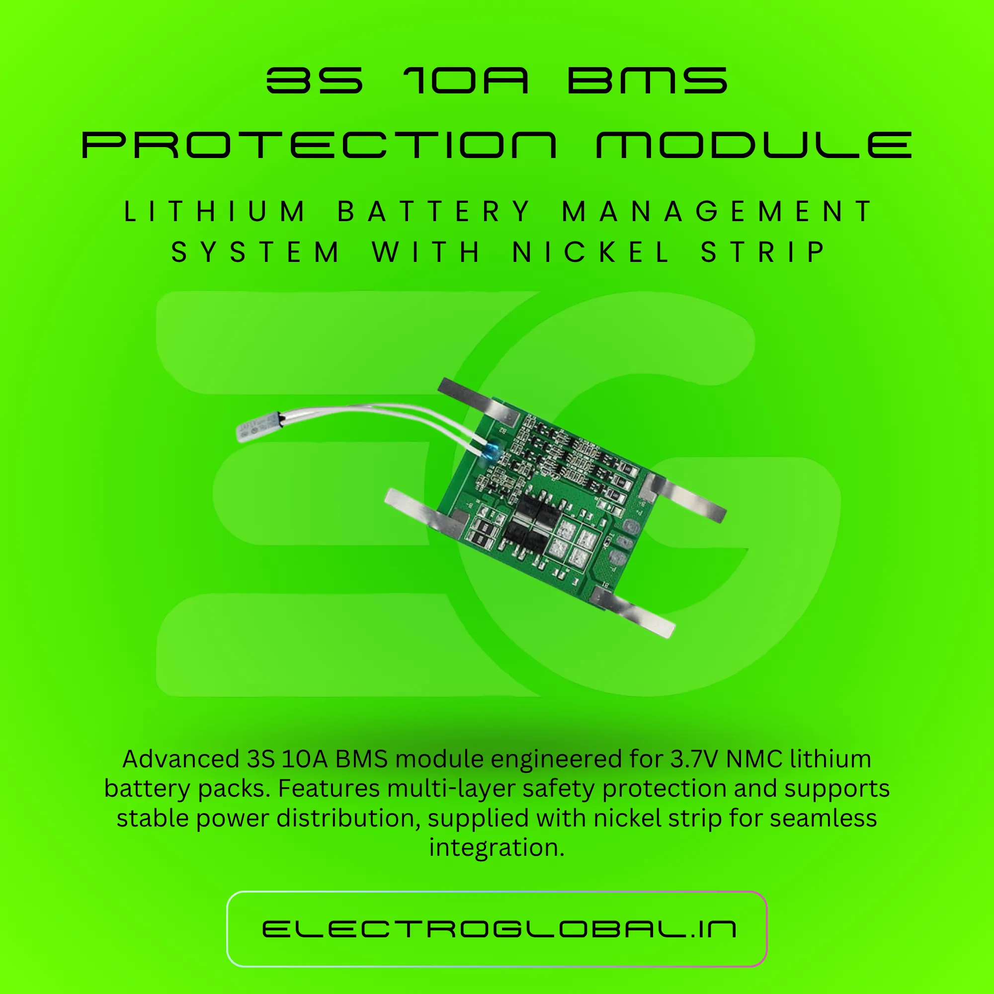 3S 10A Lithium Battery Protection BMS Module for 3s BMS, BMS Battery BMS Board, and Lithium Battery BMS Compatibility 2