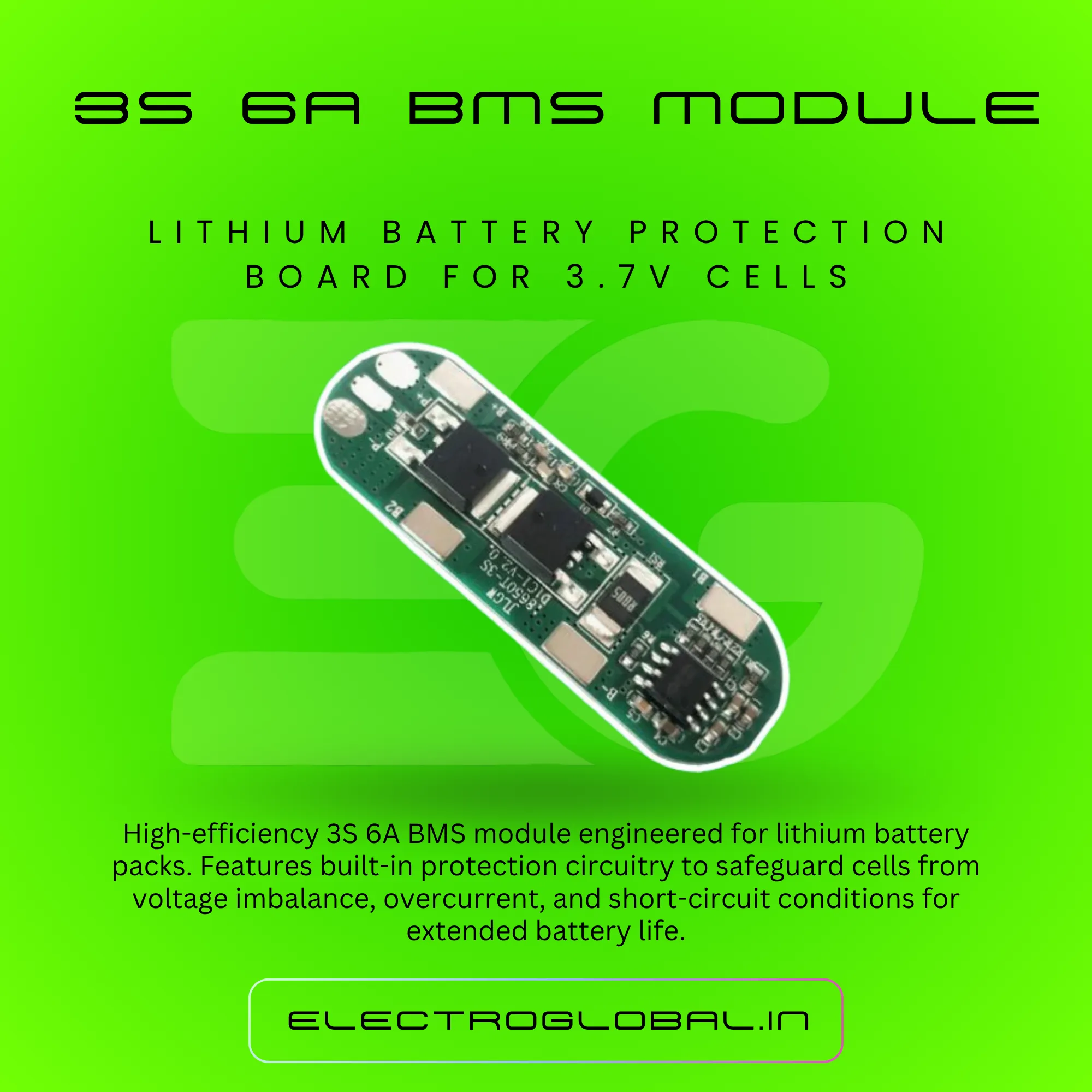 3S 6A Lithium Battery Protection BMS for 3.7V Lithium Battery | BMS Module, Battery Management System Lithium 2