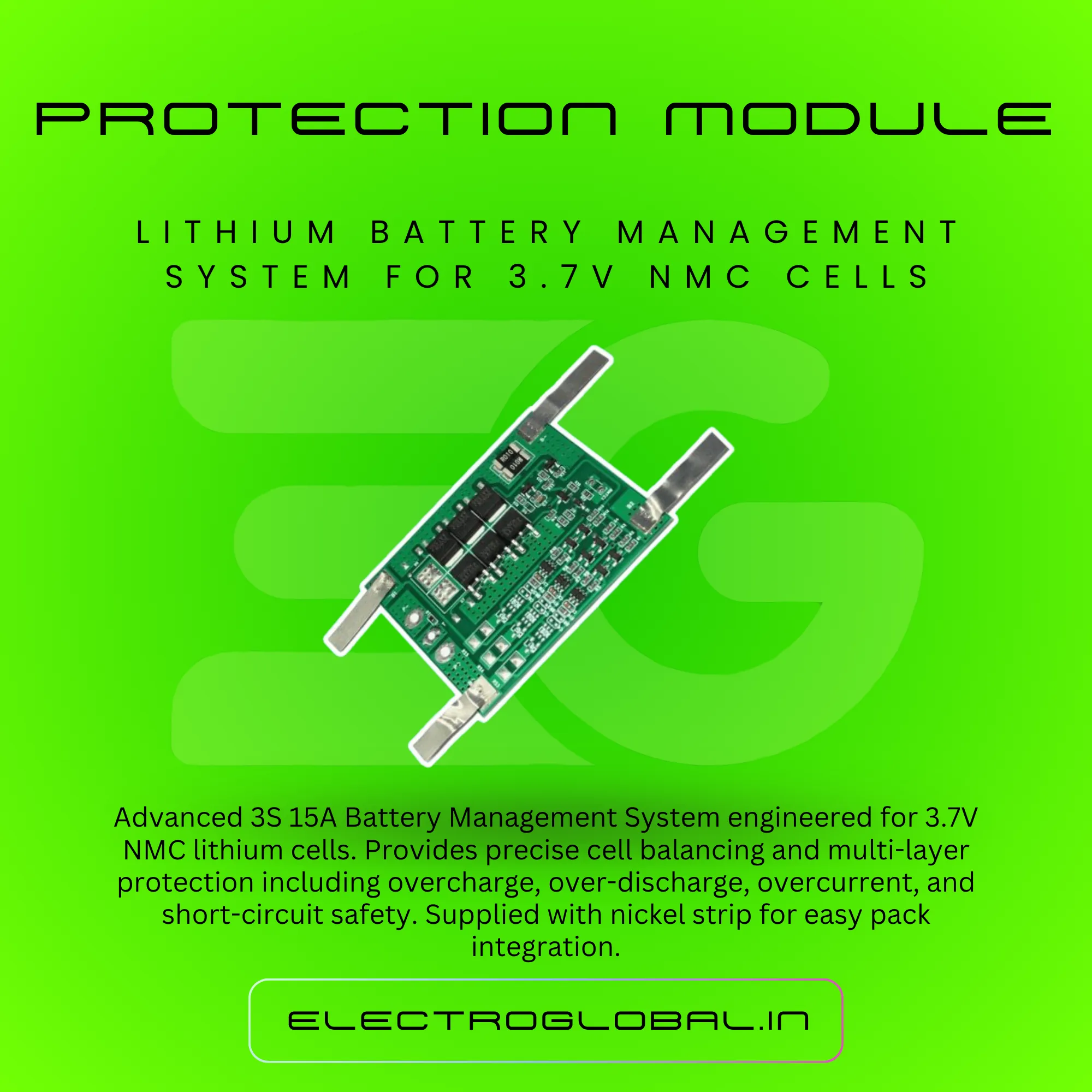 3S 15A Lithium Battery Protection BMS for 3.7V Lithium Battery, BMS Board, Lithium Battery BMS, Battery Management System Lithium, 3S BMS 2