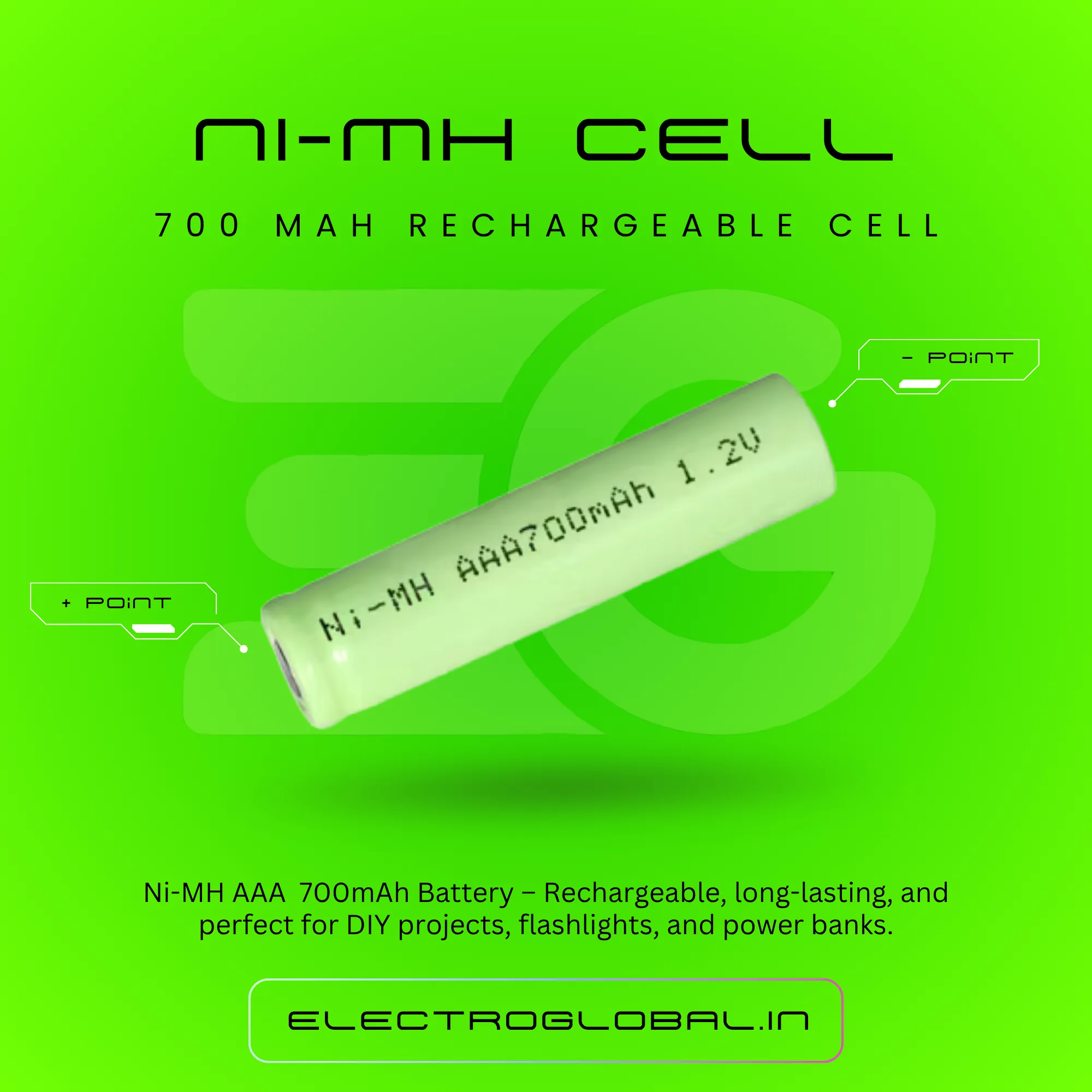 NiMH AAA 700mAh Rechargeable Cell: Rechargeable AAA Batteries, Ni MH Battery, AAA Rechargeable Batteries, Rechargeable Cell and Rechargeable Battery AA 2