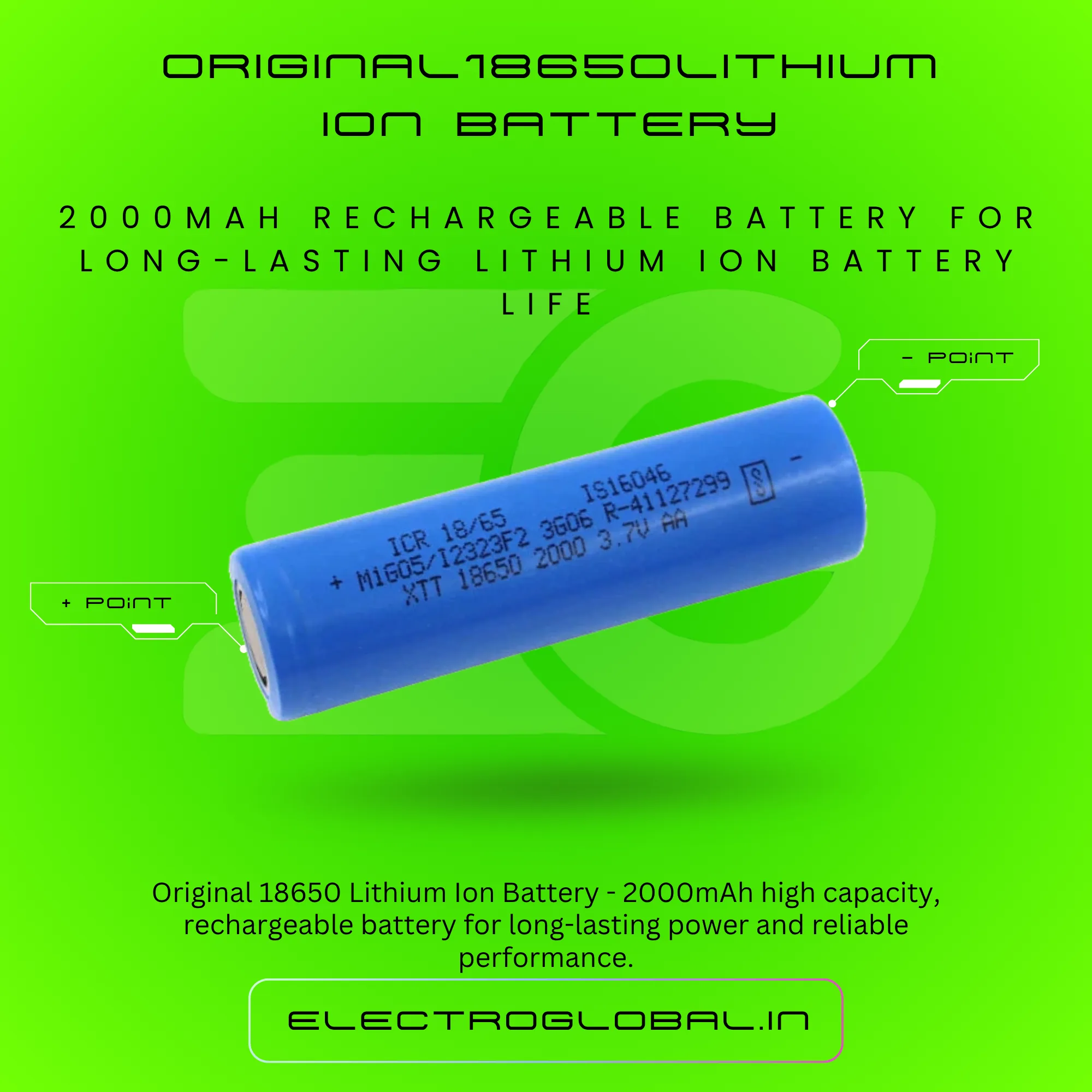 2000mAh Lithium Ion Battery: 3.7 Volt Rechargeable Li Ion Battery Cell, Perfect for Your Devices 2