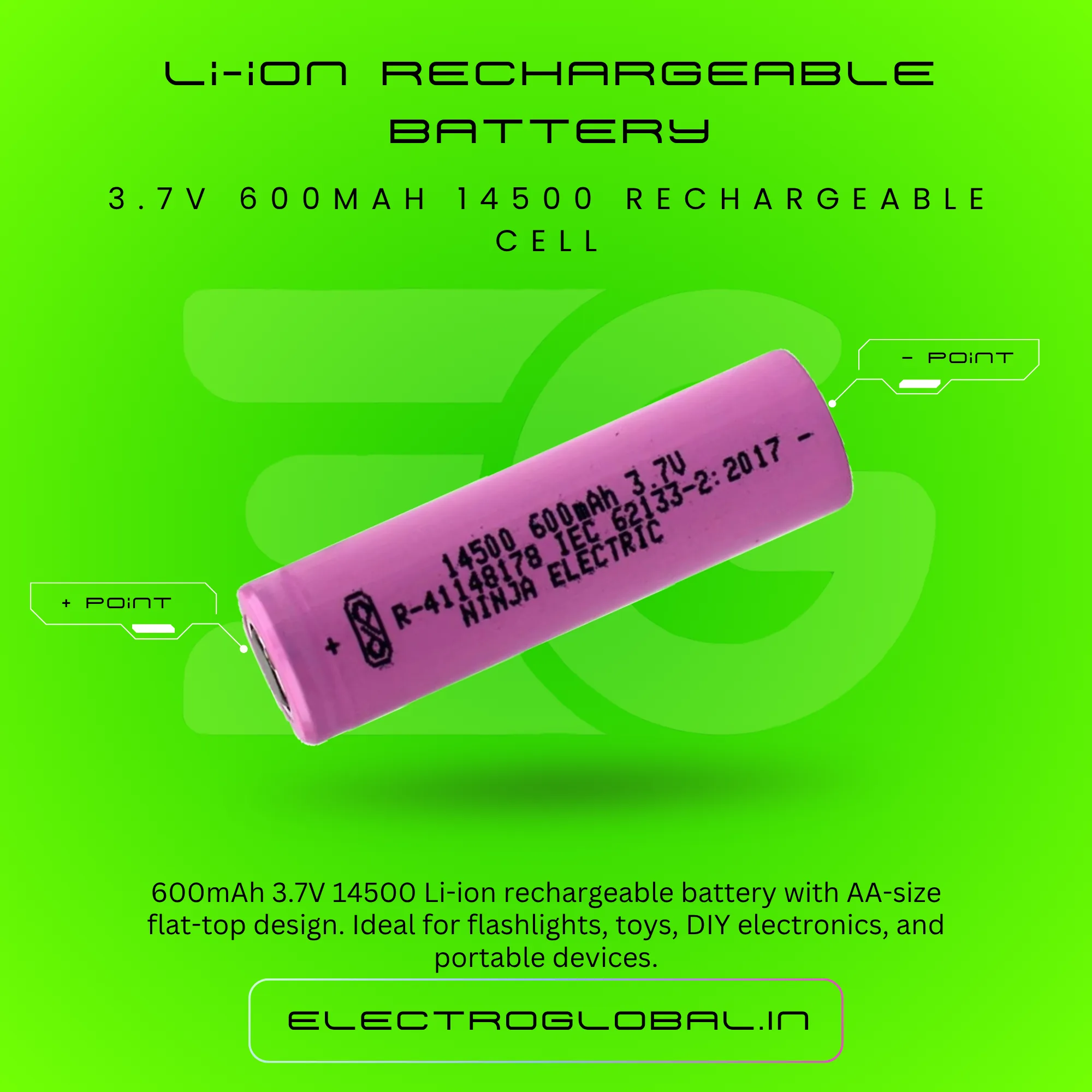 14500 Battery: 3.7V Rechargeable Battery for Rechargeable Pencil, Recharge Car Battery & Other Rechargeable Batteries 2