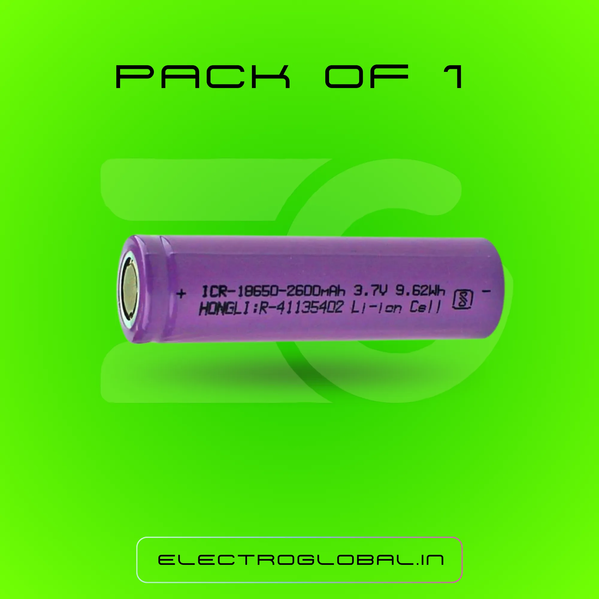 2600mAh 3C Lithium Rechargeable Battery, Li Ion 3.7V Rechargeable Battery Compatible with 2600mAh 18650 Battery, Lion 18650 Battery for RC Car (Pack of 1) 3