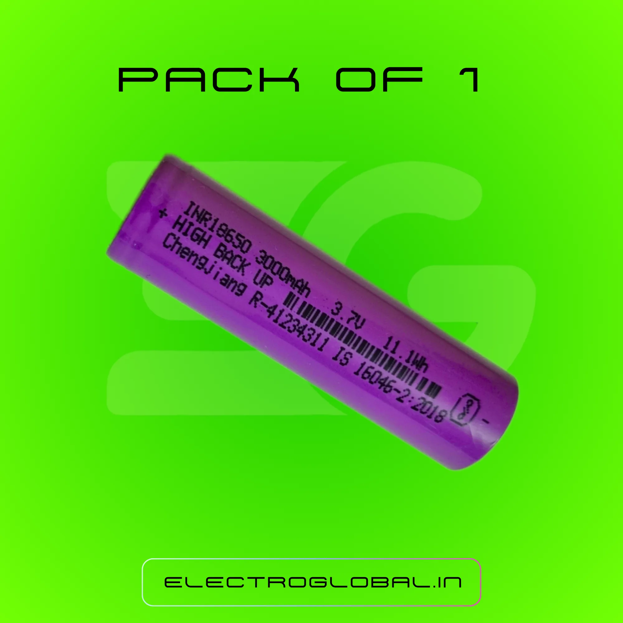 3000mAh 3.7V 18650 Li-Ion Lithium Rechargeable Cell Battery, 18650 Battery 3.7V, 3.7 Volt Battery, Lithium Ion Battery, Lithium Battery Cell (Pack of 1) 3