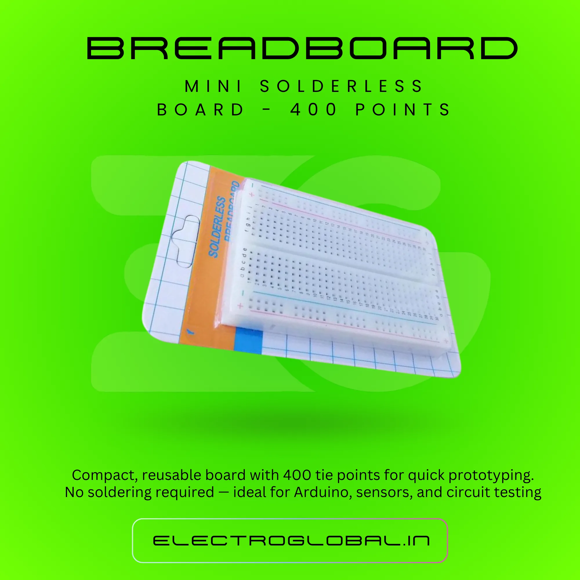 Buy Small Breadboard - Solderless Breadboard for Arduino: 400 points and Best Breadboard Price alternate