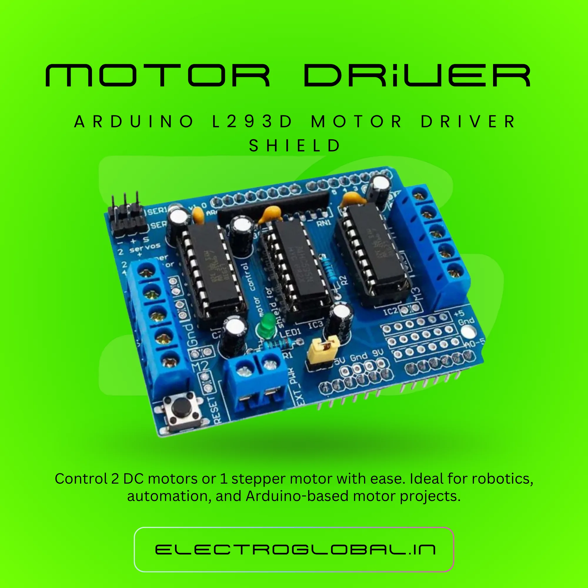 Arduino L293D Motor Driver Shield: Motor Driver Shield for PWM, L293D Motor Driver Module and More alternate