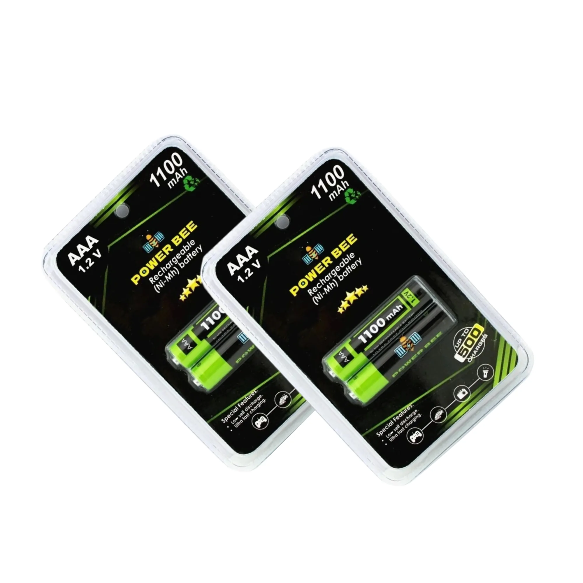 PowerBee AAA Rechargeable Battery 1.2V 1100mAh NiMH Rechargeable Cell AAA, AAA Battery Cell For Wireless Mouse, Remote Control, Toys and LED Lights
