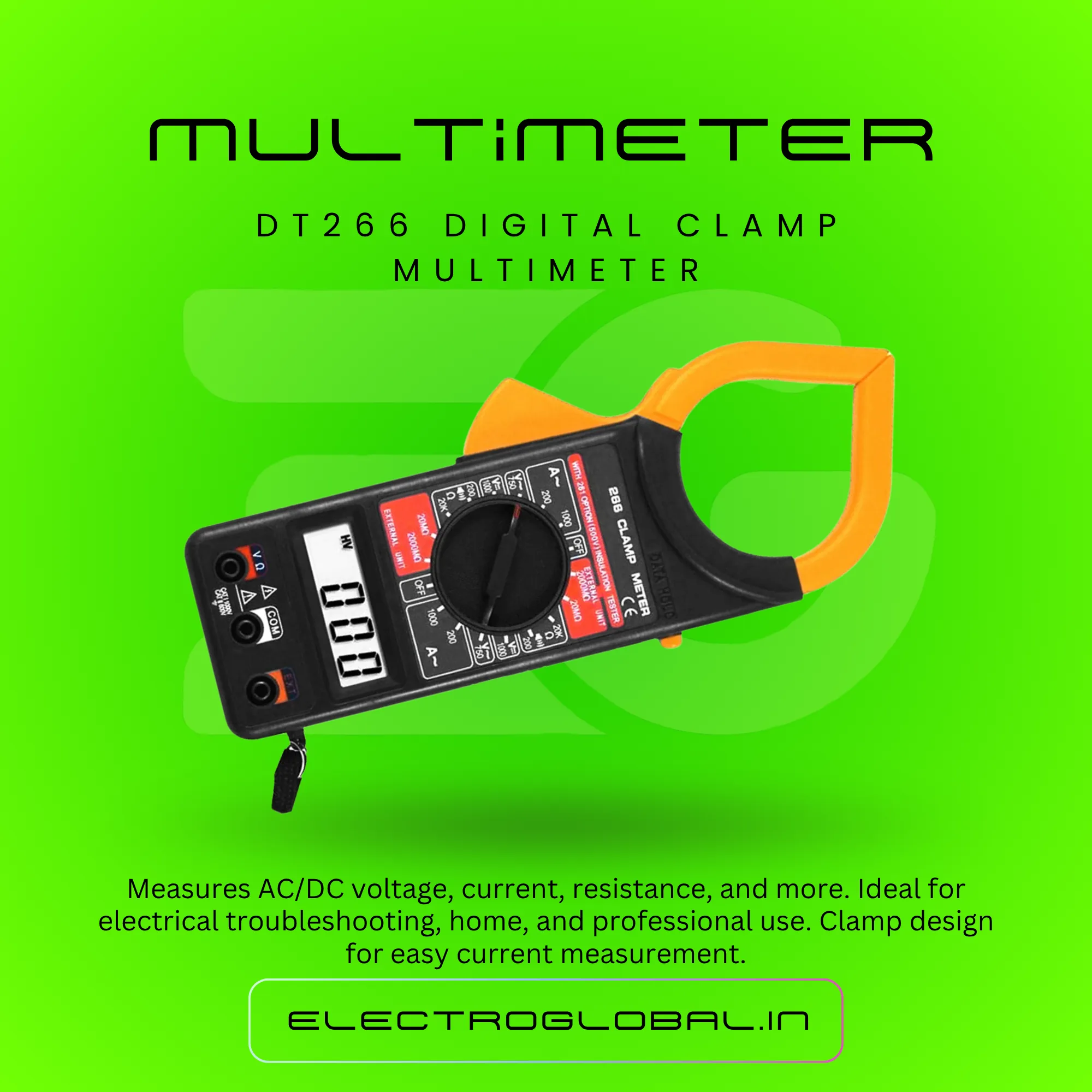 DT266 Digital Clamp Multimeter: The Best Multimeter for Accurate Measurement with Digital Clamp Meter Functions, Clamp Multimeter and Voltage Testing alternate