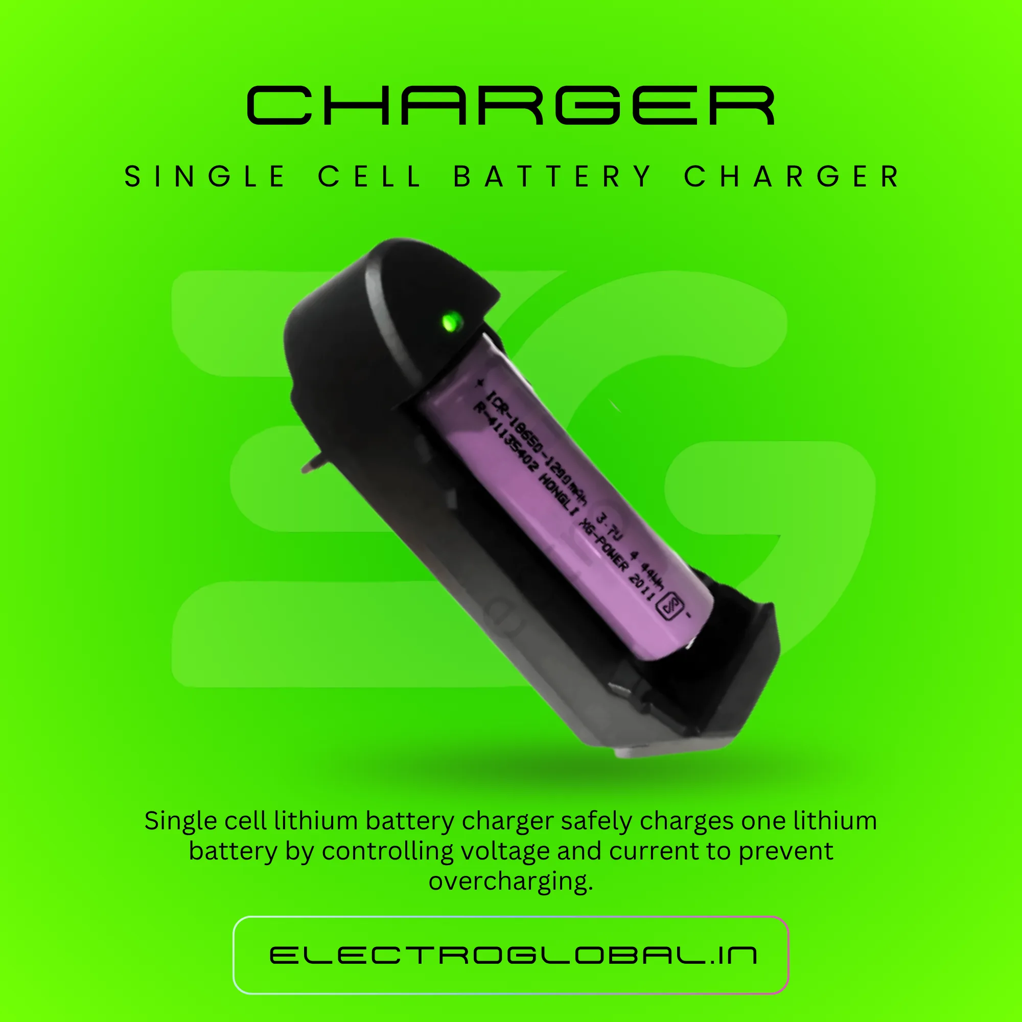 Single Cell Fast Lithium Battery Charger: Lithium Battery Charger 3.7V, DC Charger, Fast Charger, Rechargeable Battery Charger 2