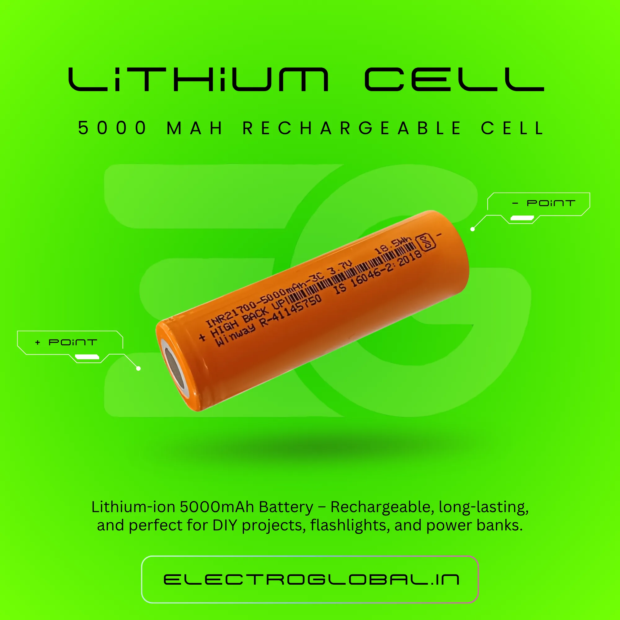 5000mAh battery, rechargeable 18650 lithium battery, 21700 battery for portable use with 3.7 volt rechargeable battery and lithium battery options 2